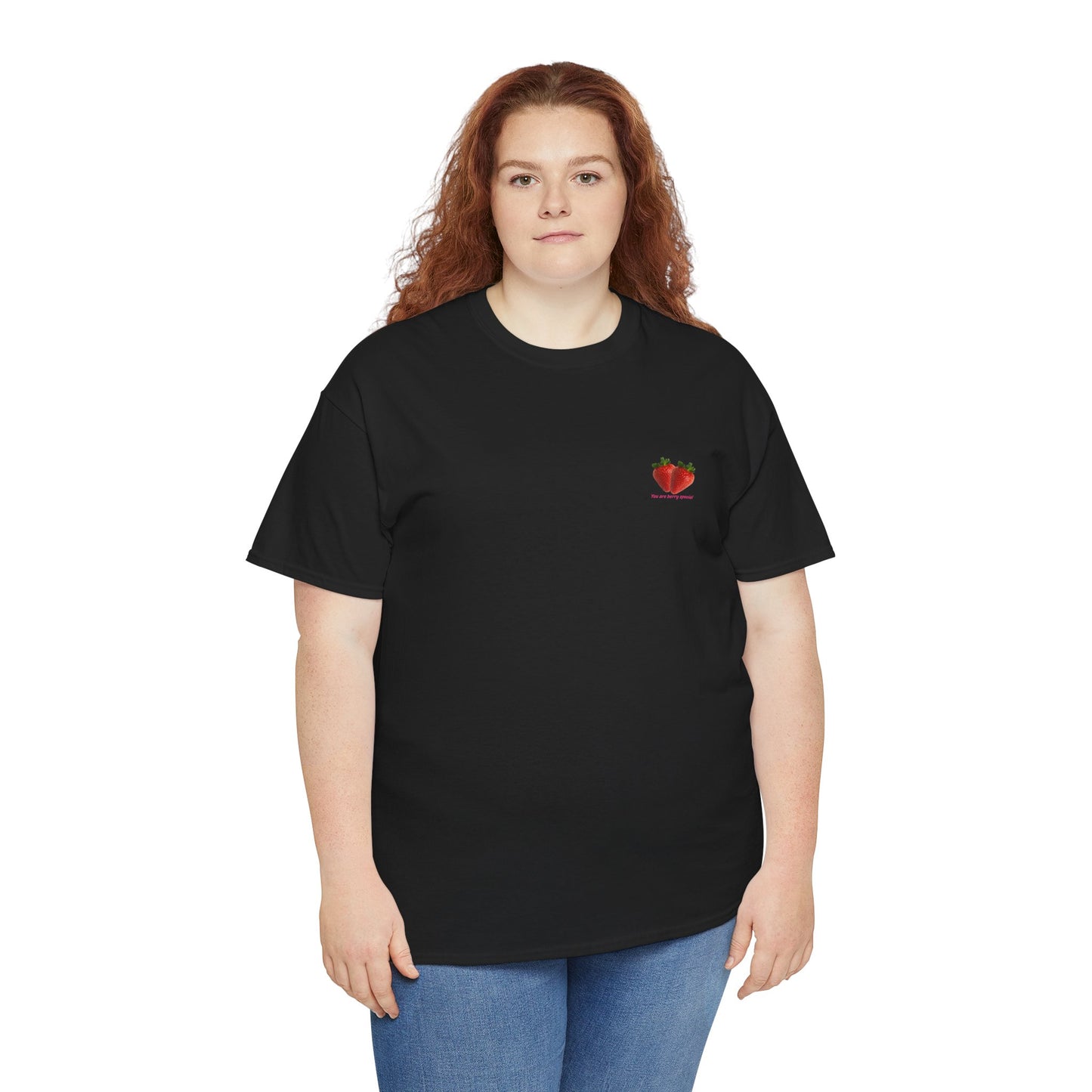 Strawberry Print Casual T-Shirt | Cute Graphic Tee, Everyday Comfort, Fruit-Inspired Fashion - Wolf Aura Co