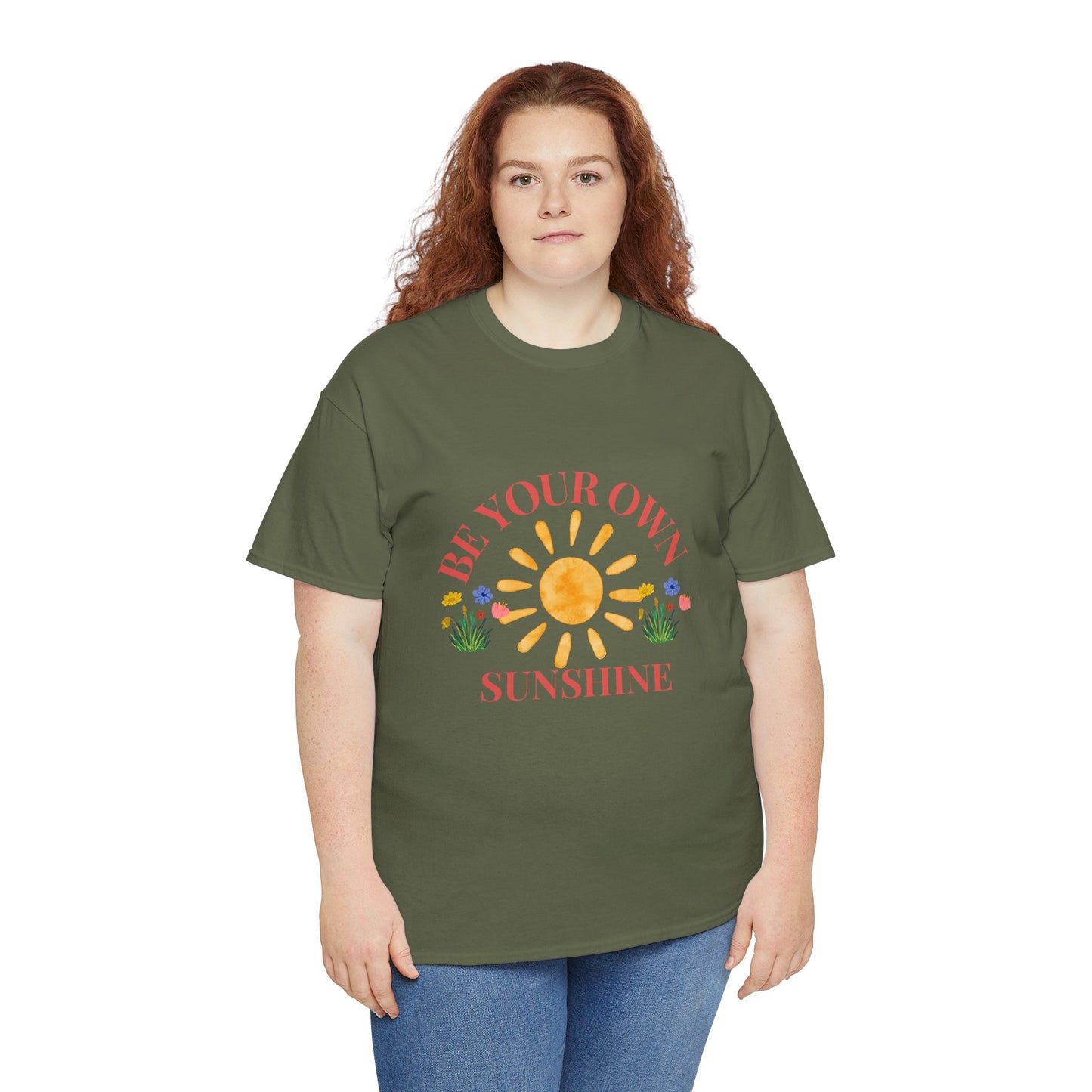 Be Your Own Sunshine Cotton T-Shirt – Positive Graphic Tee, Everyday Casual Wear, Uplifting Gift - Wolf Aura Co
