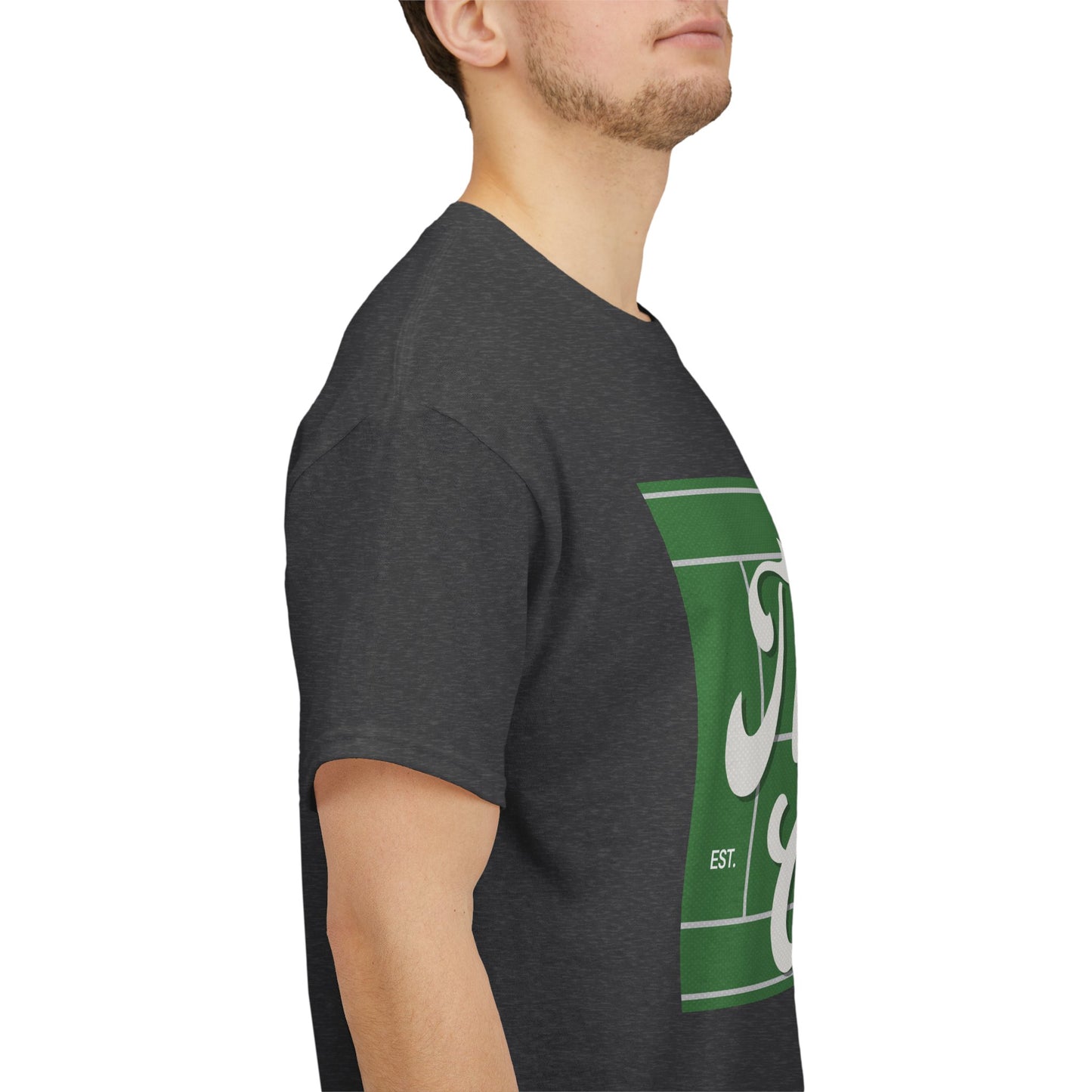 Tennis Print Tee – Unisex Cotton T-Shirt for Sports Lovers - Wolf Aura Co