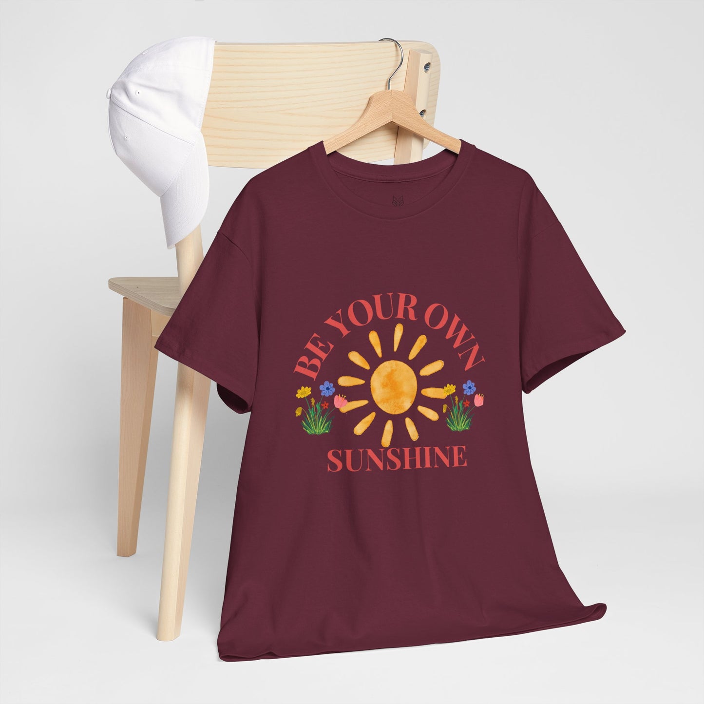 Be Your Own Sunshine Cotton T-Shirt – Positive Graphic Tee, Everyday Casual Wear, Uplifting Gift - Wolf Aura Co