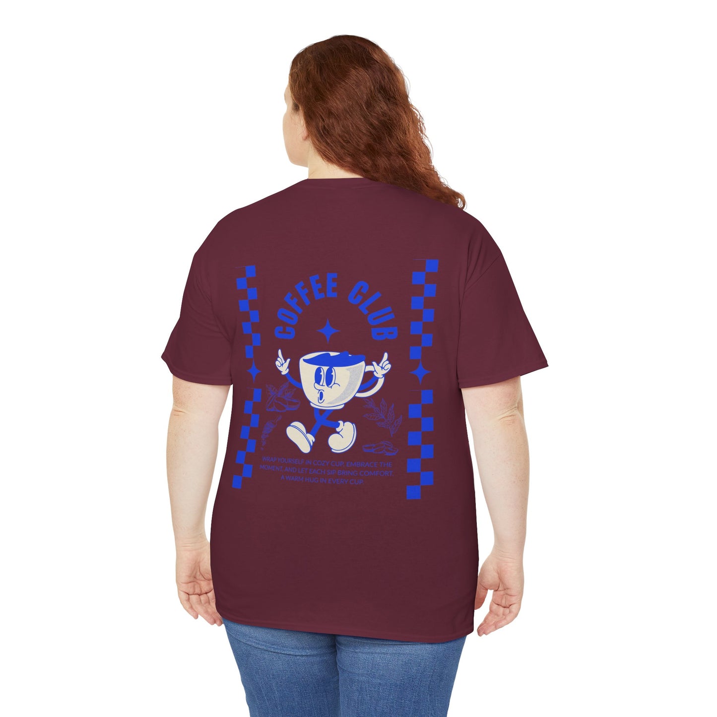 Coffee Club Cotton T-Shirt – Casual Graphic Tee, Coffee Lover Gift, Everyday Comfort - Wolf Aura Co