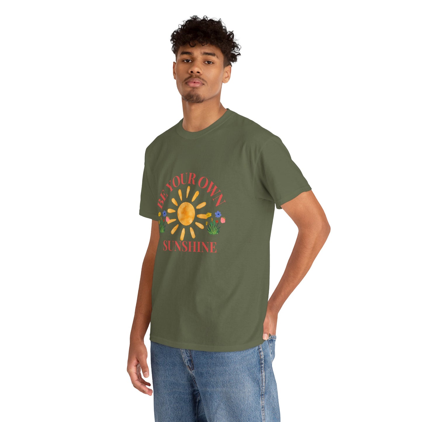 Be Your Own Sunshine Cotton T-Shirt – Positive Graphic Tee, Everyday Casual Wear, Uplifting Gift - Wolf Aura Co