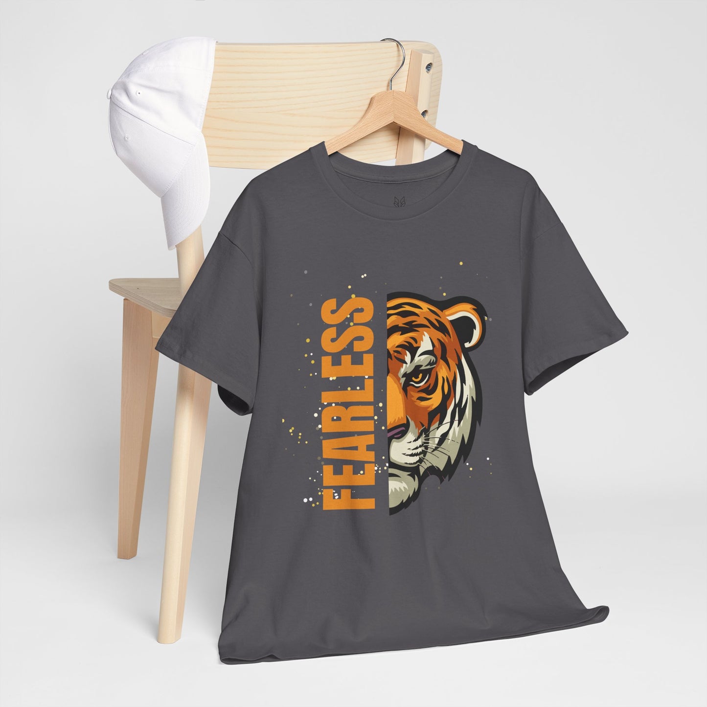 Fearless Tiger Unisex Tee – Inspirational Heavy Cotton T-Shirt - Wolf Aura Co