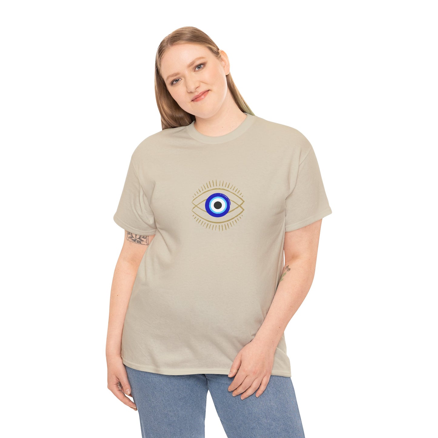 Evil Eye Graphic Tee – Unisex Casual Cotton T-Shirt | Protect Your Energy Shirt, Positive Vibes Apparel, Spiritual Gift - Wolf Aura Co