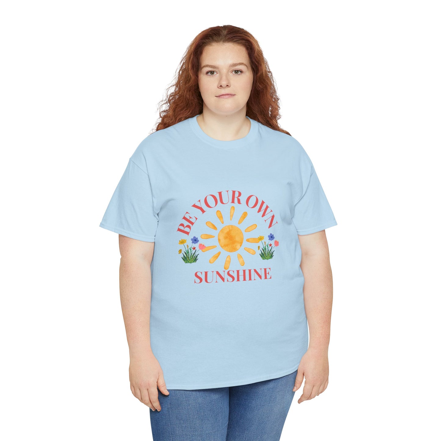 Be Your Own Sunshine Cotton T-Shirt – Positive Graphic Tee, Everyday Casual Wear, Uplifting Gift - Wolf Aura Co