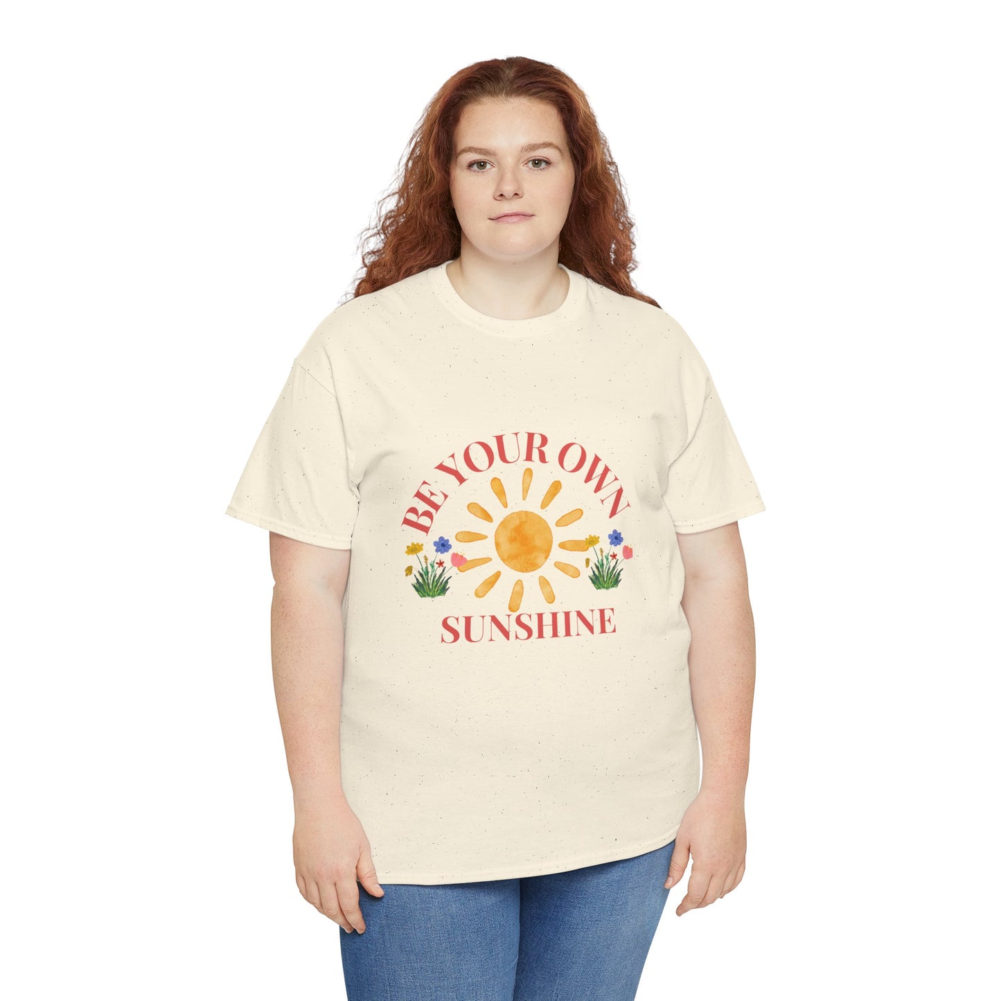 Be Your Own Sunshine Cotton T-Shirt – Positive Graphic Tee, Everyday Casual Wear, Uplifting Gift - Wolf Aura Co