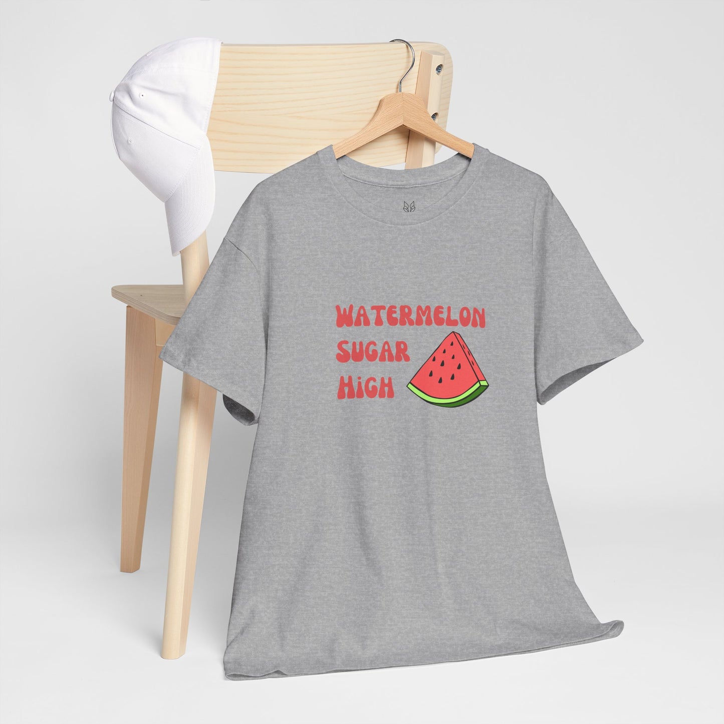 Watermelon Print Cotton T-Shirt | Cute Summer Tee, Fruit Graphic Shirt, Casual Everyday Wear - Wolf Aura Co