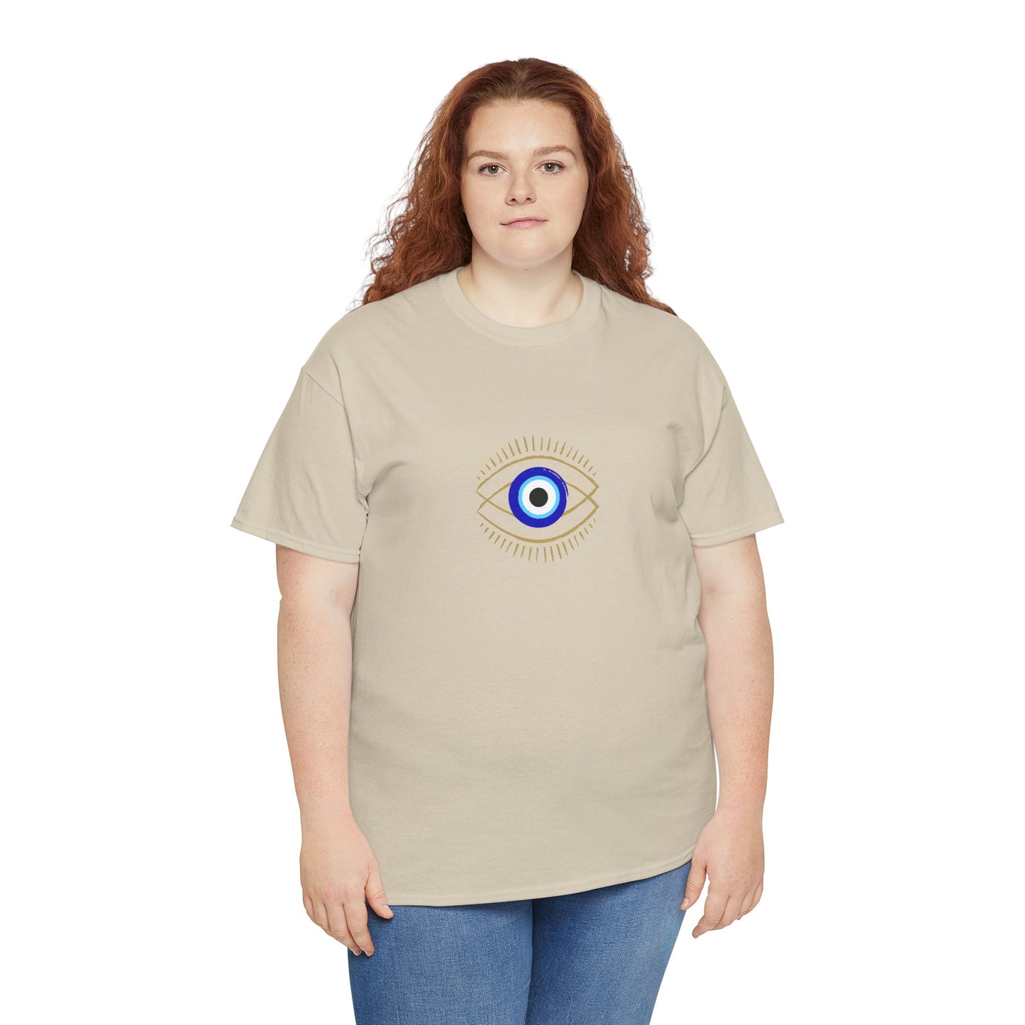 Evil Eye Graphic Tee – Unisex Casual Cotton T-Shirt | Protect Your Energy Shirt, Positive Vibes Apparel, Spiritual Gift - Wolf Aura Co