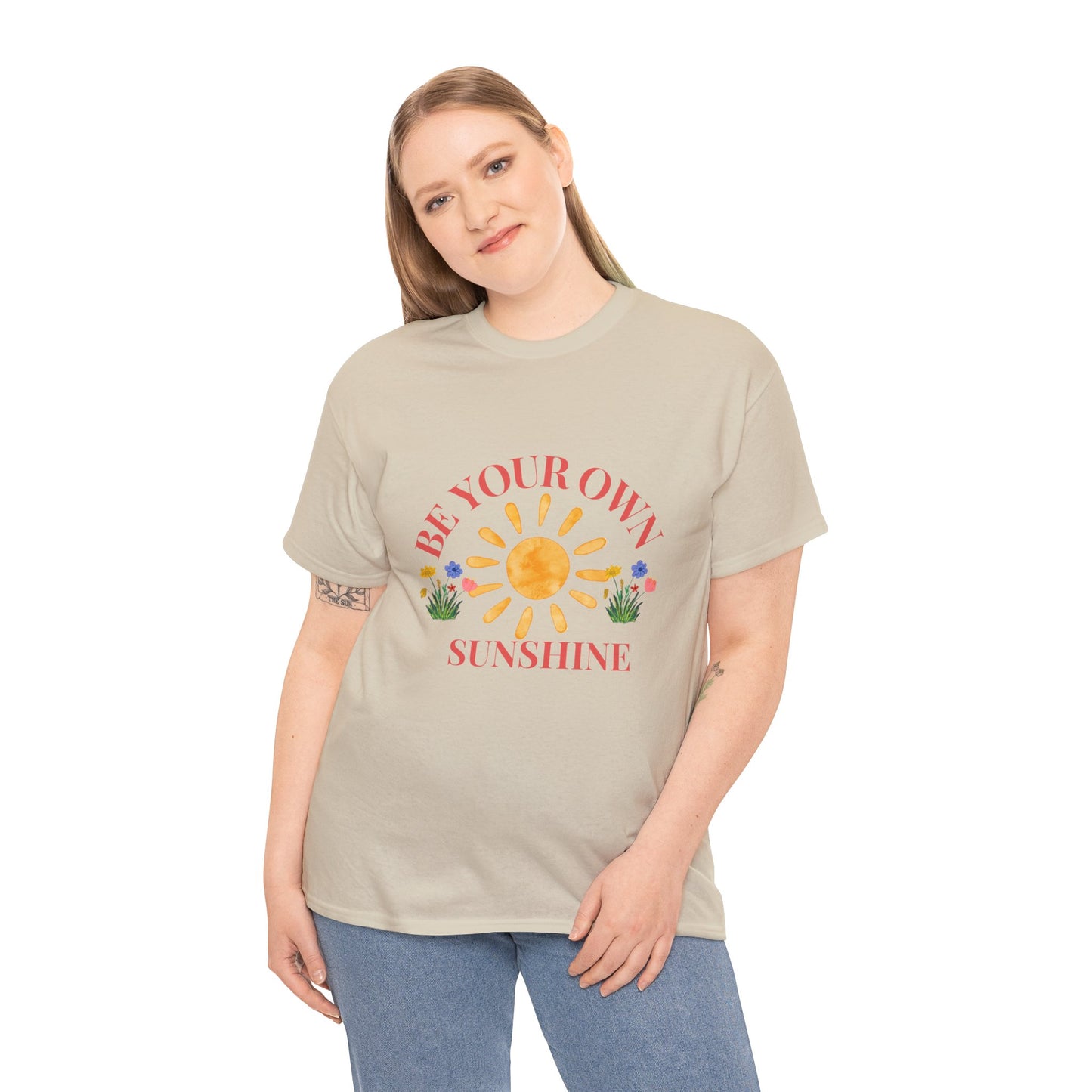 Be Your Own Sunshine Cotton T-Shirt – Positive Graphic Tee, Everyday Casual Wear, Uplifting Gift - Wolf Aura Co