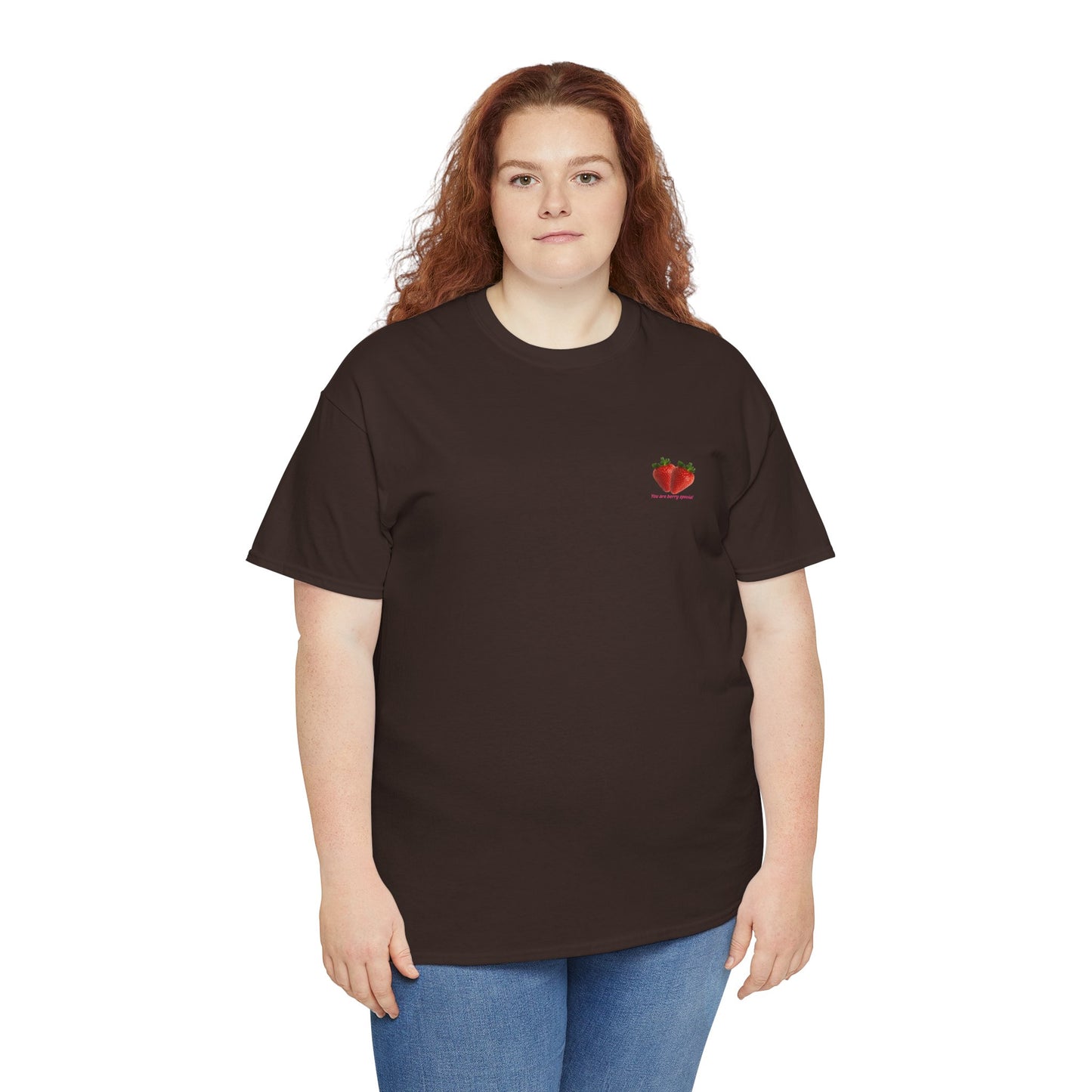 Strawberry Print Casual T-Shirt | Cute Graphic Tee, Everyday Comfort, Fruit-Inspired Fashion - Wolf Aura Co