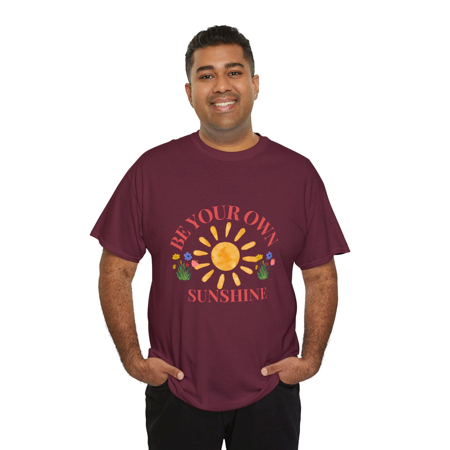 Be Your Own Sunshine Cotton T-Shirt – Positive Graphic Tee, Everyday Casual Wear, Uplifting Gift - Wolf Aura Co