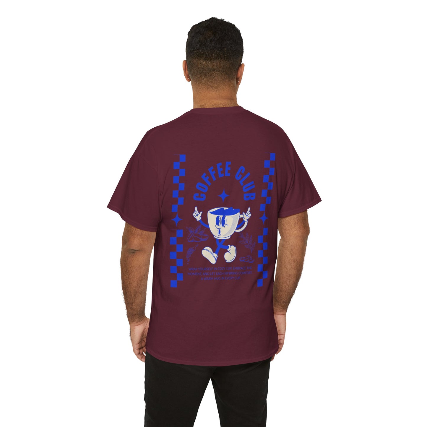 Coffee Club Cotton T-Shirt – Casual Graphic Tee, Coffee Lover Gift, Everyday Comfort - Wolf Aura Co