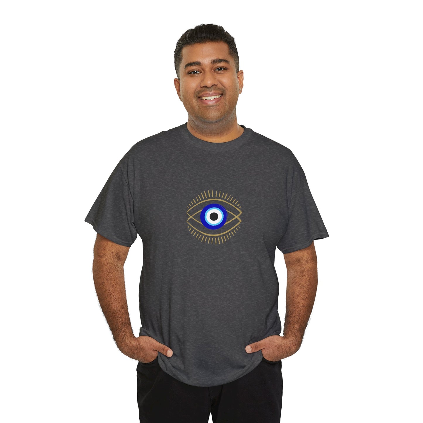Evil Eye Graphic Tee – Unisex Casual Cotton T-Shirt | Protect Your Energy Shirt, Positive Vibes Apparel, Spiritual Gift - Wolf Aura Co