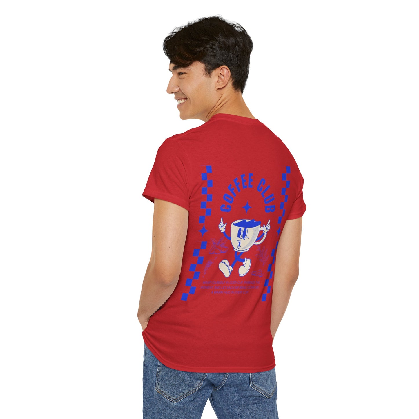 Coffee Club Cotton T-Shirt – Casual Graphic Tee, Coffee Lover Gift, Everyday Comfort - Wolf Aura Co