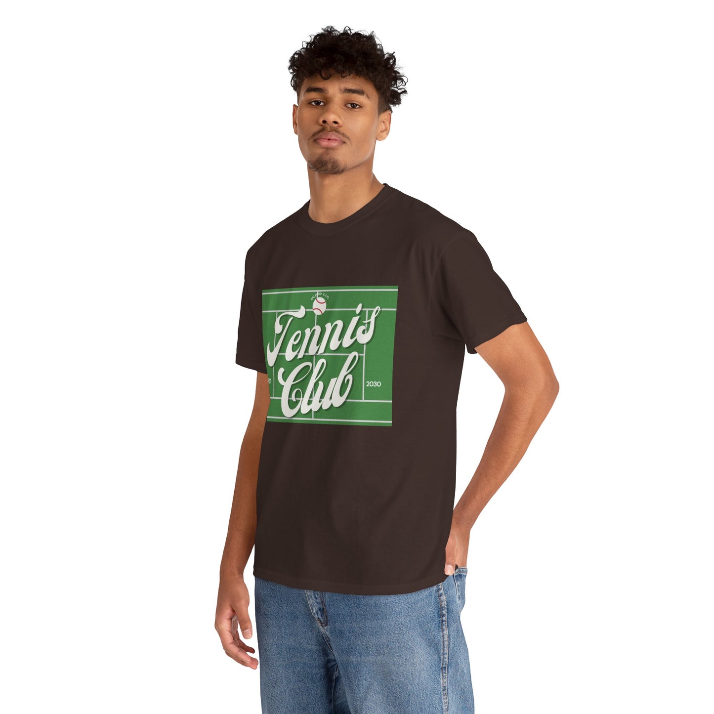 Tennis Print Tee – Unisex Cotton T-Shirt for Sports Lovers - Wolf Aura Co