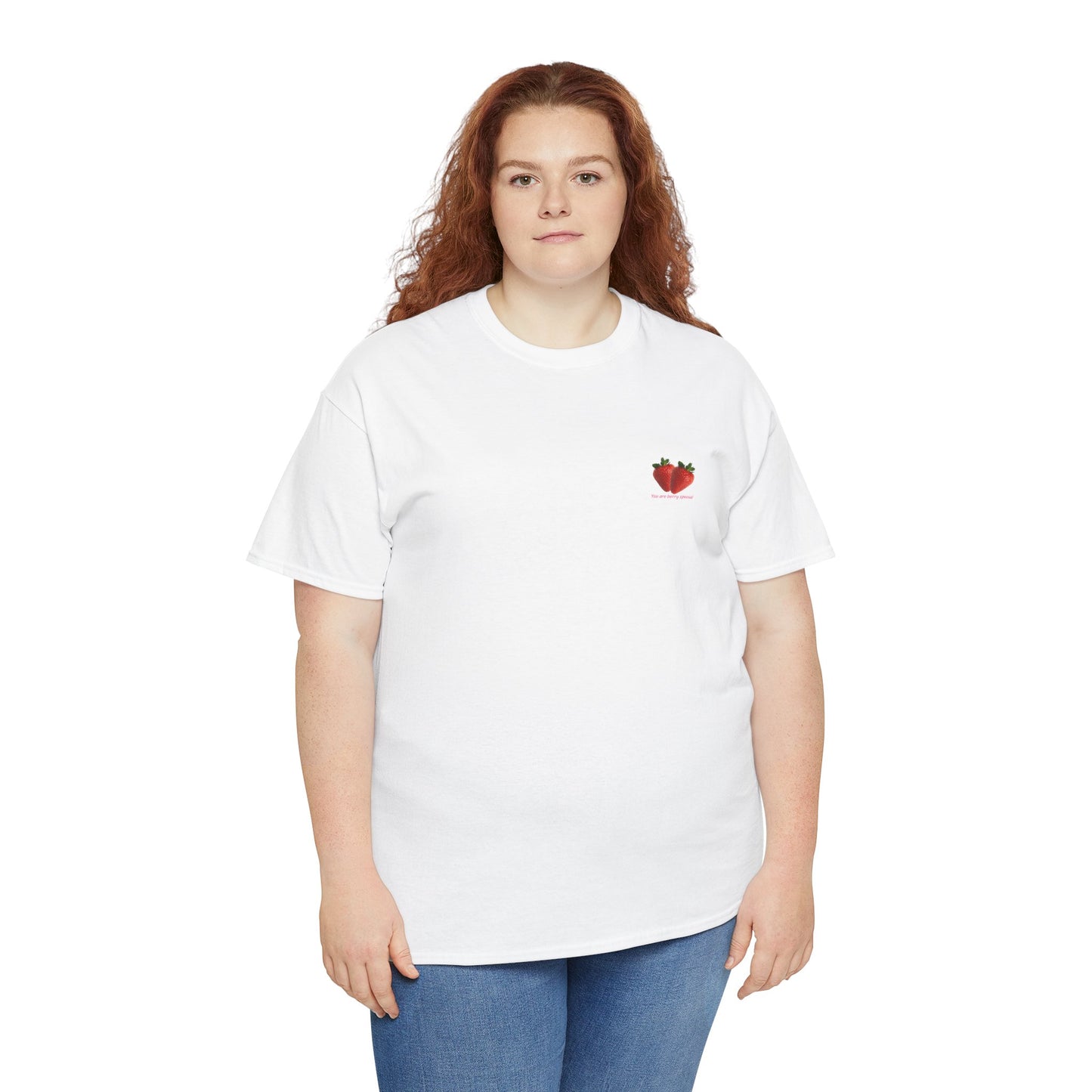 Strawberry Print Casual T-Shirt | Cute Graphic Tee, Everyday Comfort, Fruit-Inspired Fashion - Wolf Aura Co