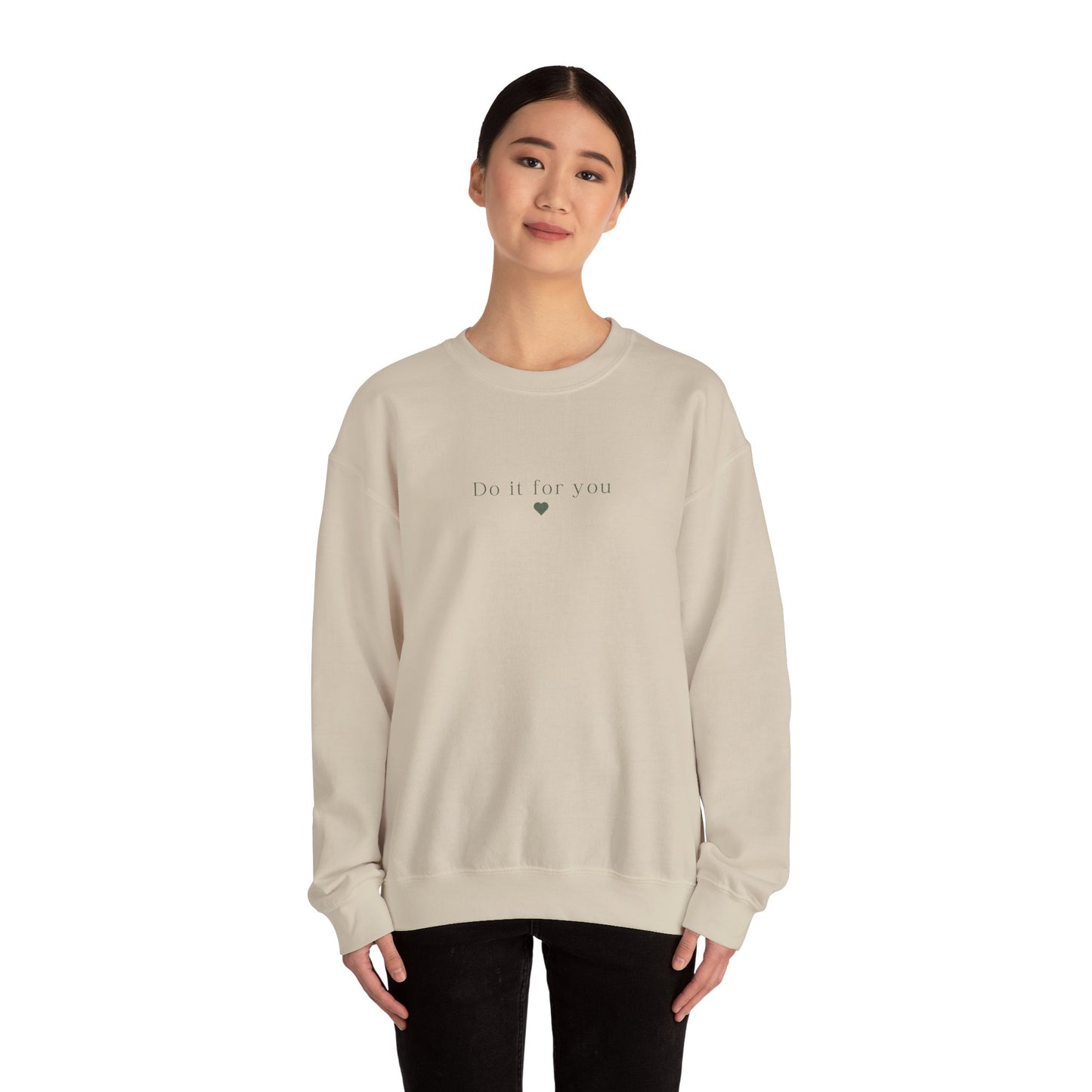Cozy Affirmation Crewneck Sweatshirt – Do It For You - Wolf Aura Co