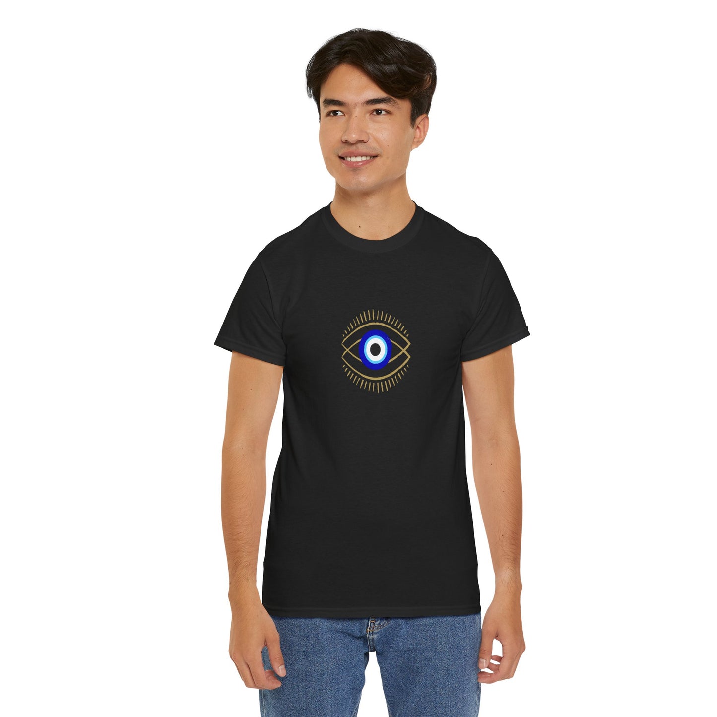 Evil Eye Graphic Tee – Unisex Casual Cotton T-Shirt | Protect Your Energy Shirt, Positive Vibes Apparel, Spiritual Gift - Wolf Aura Co