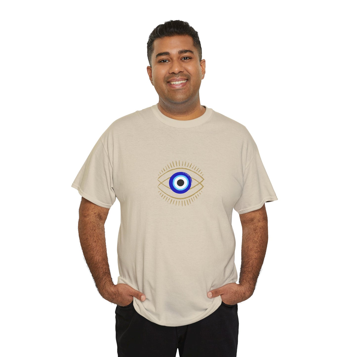 Evil Eye Graphic Tee – Unisex Casual Cotton T-Shirt | Protect Your Energy Shirt, Positive Vibes Apparel, Spiritual Gift - Wolf Aura Co