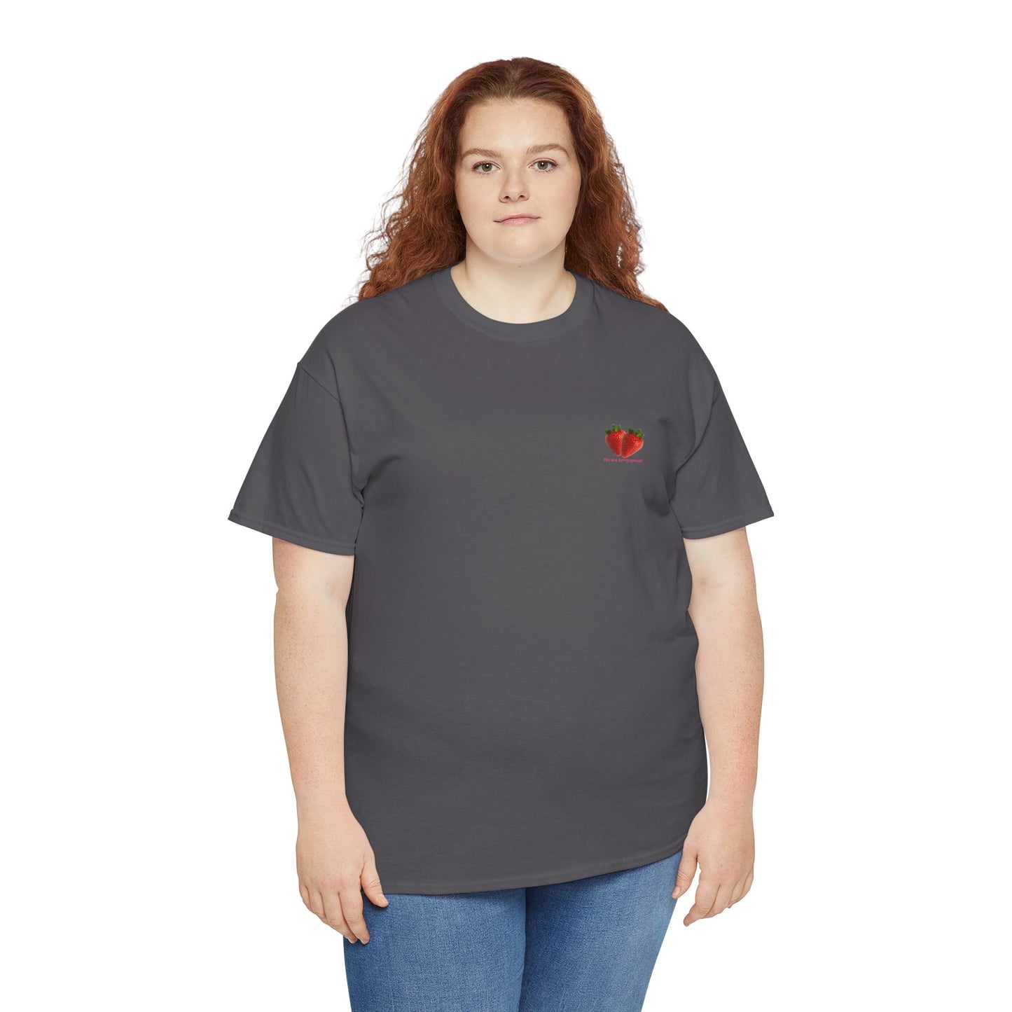 Strawberry Print Casual T-Shirt | Cute Graphic Tee, Everyday Comfort, Fruit-Inspired Fashion - Wolf Aura Co