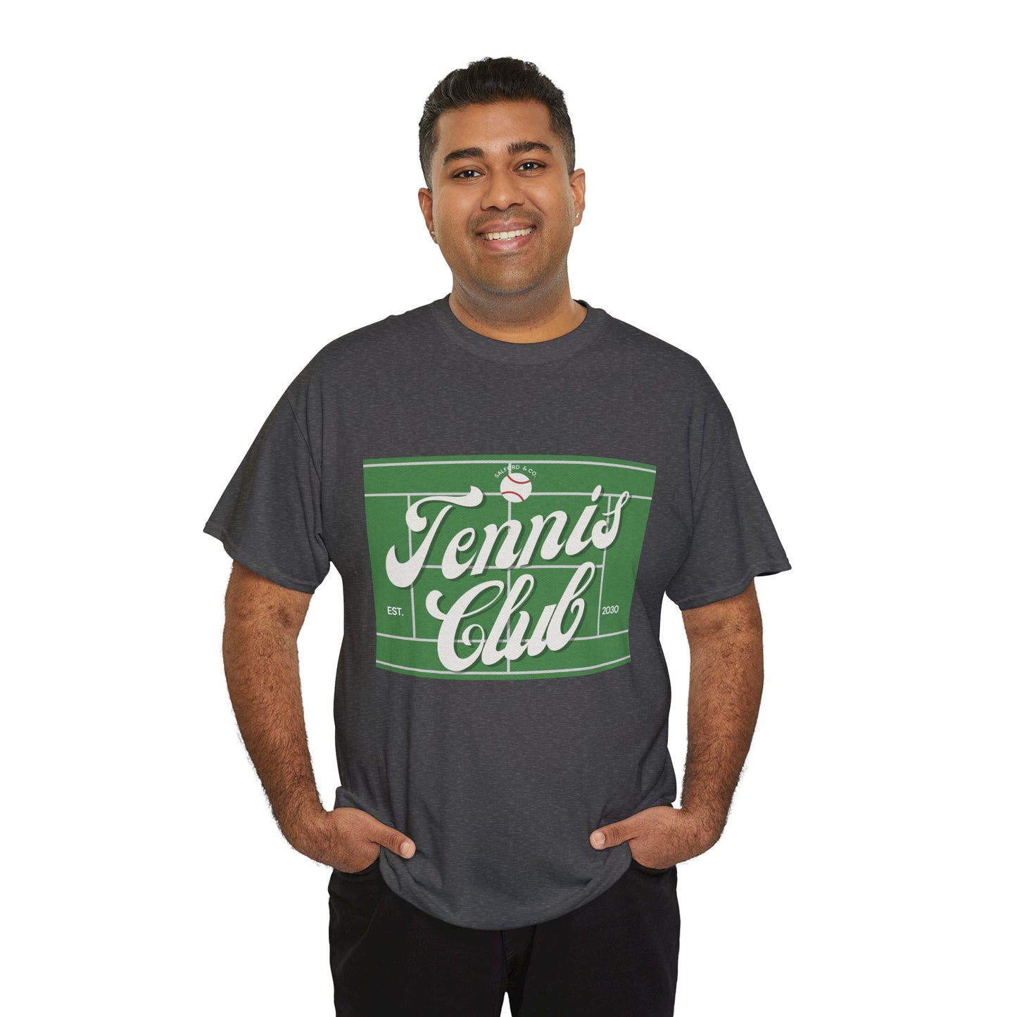 Tennis Print Tee – Unisex Cotton T-Shirt for Sports Lovers - Wolf Aura Co