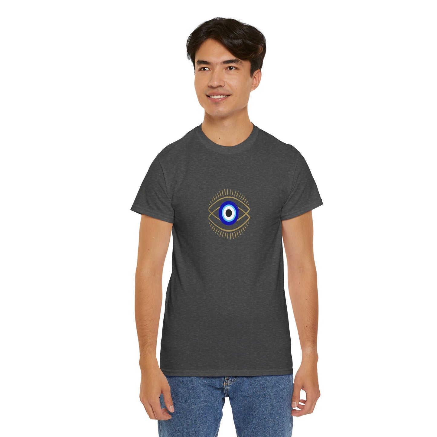 Evil Eye Graphic Tee – Unisex Casual Cotton T-Shirt | Protect Your Energy Shirt, Positive Vibes Apparel, Spiritual Gift - Wolf Aura Co