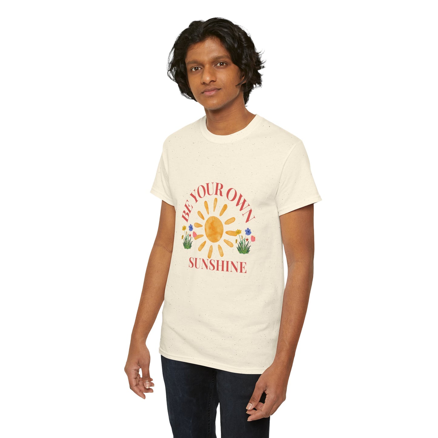 Be Your Own Sunshine Cotton T-Shirt – Positive Graphic Tee, Everyday Casual Wear, Uplifting Gift - Wolf Aura Co