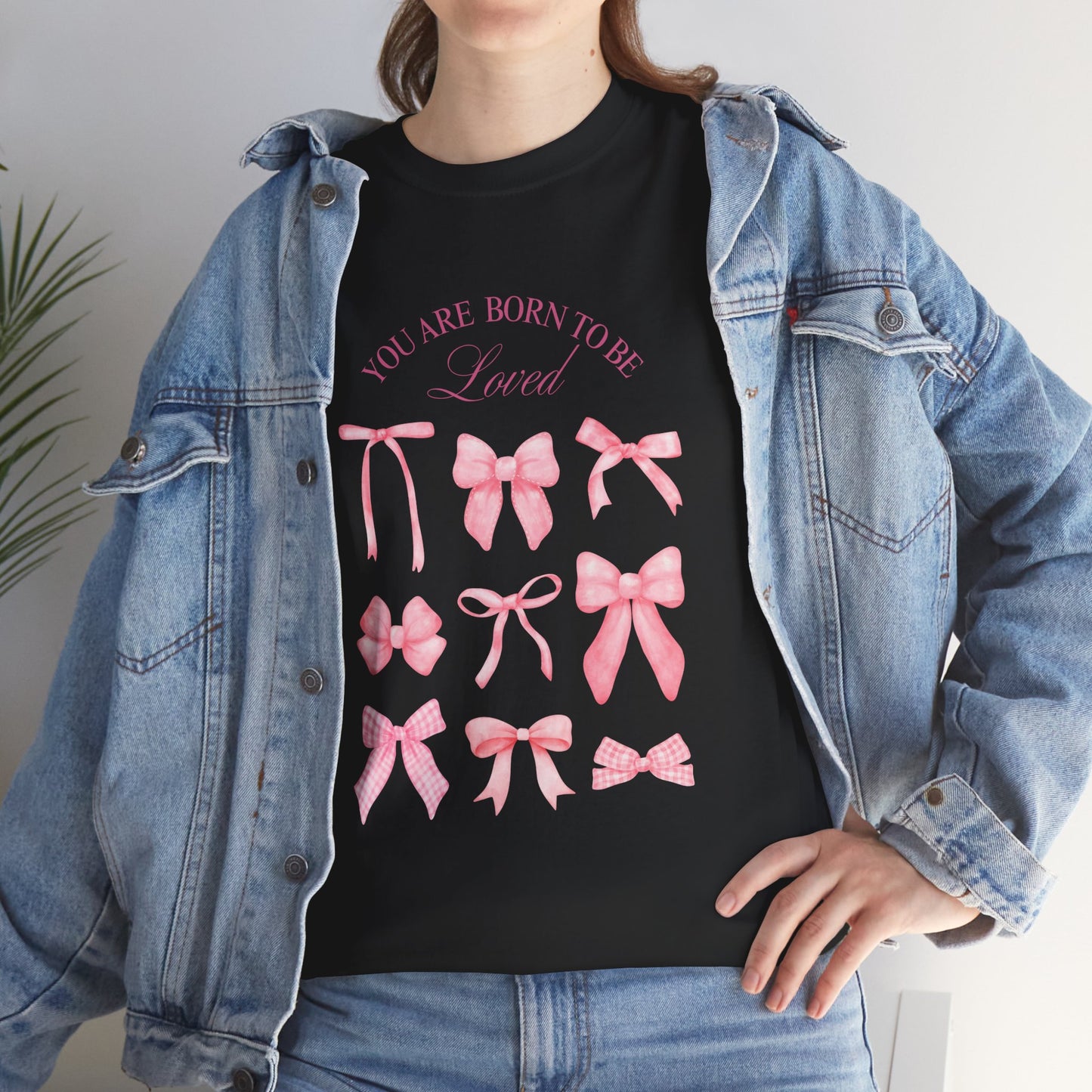 Cute Bow Cotton T-Shirt – Casual Graphic Tee, Everyday Comfort, Gift for Her - Wolf Aura Co