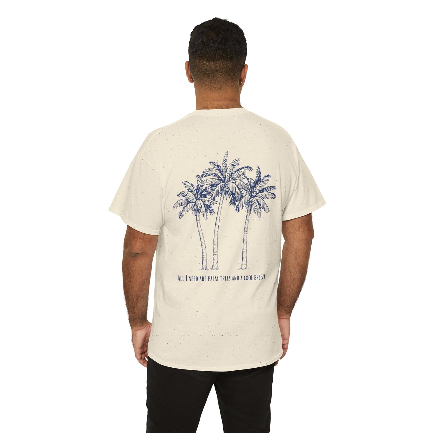 Palm Tree Print Cotton T-Shirt – Casual Summer Tee, Beachwear, Tropical Graphic Shirt, Everyday Comfort - Wolf Aura Co