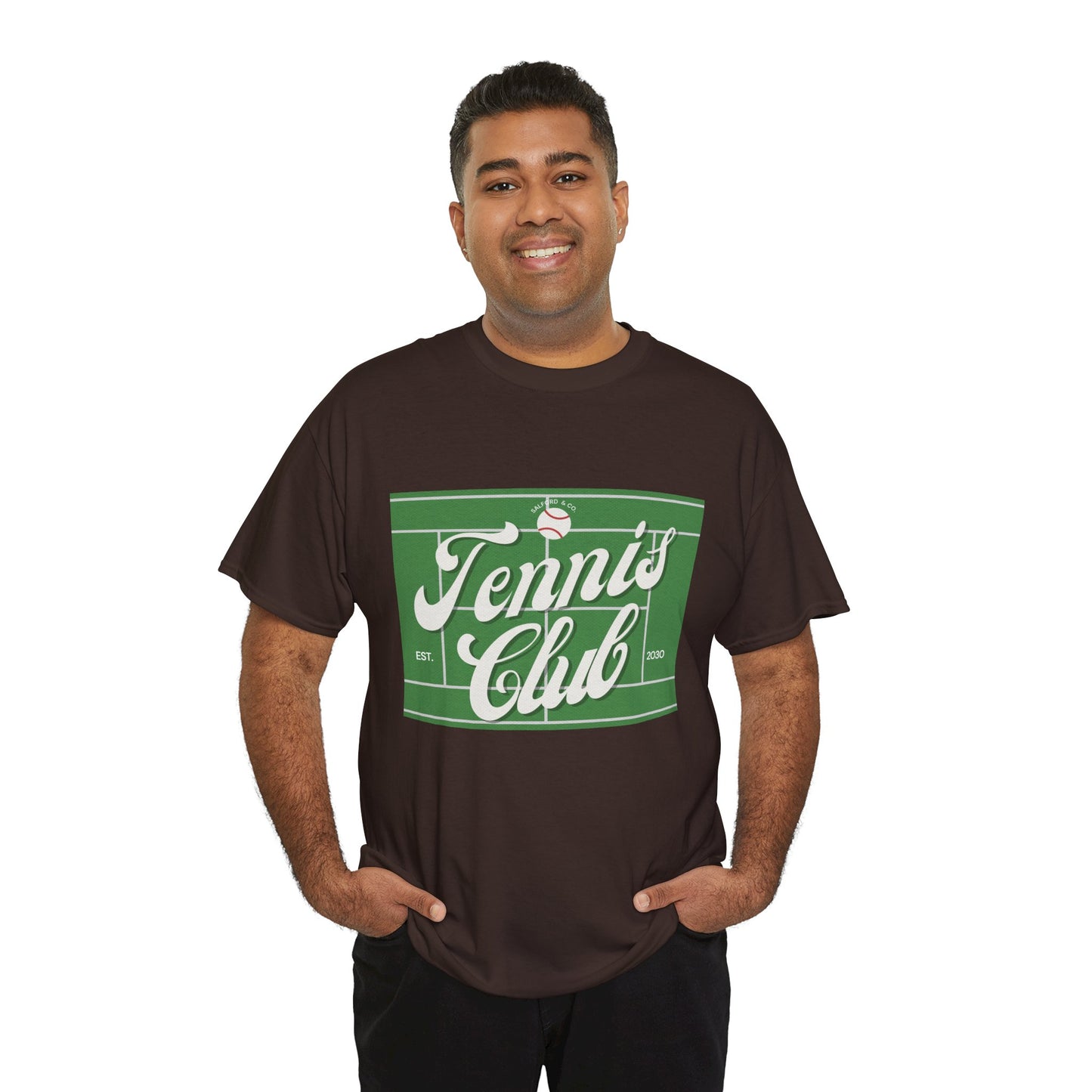 Tennis Print Tee – Unisex Cotton T-Shirt for Sports Lovers - Wolf Aura Co