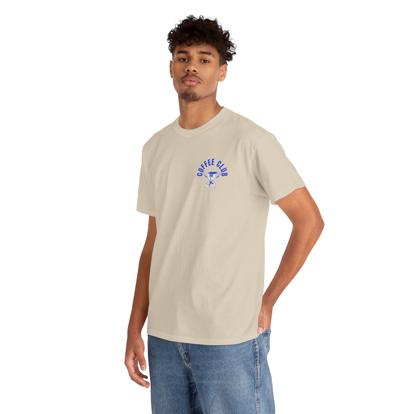 Coffee Club Cotton T-Shirt – Casual Graphic Tee, Coffee Lover Gift, Everyday Comfort - Wolf Aura Co