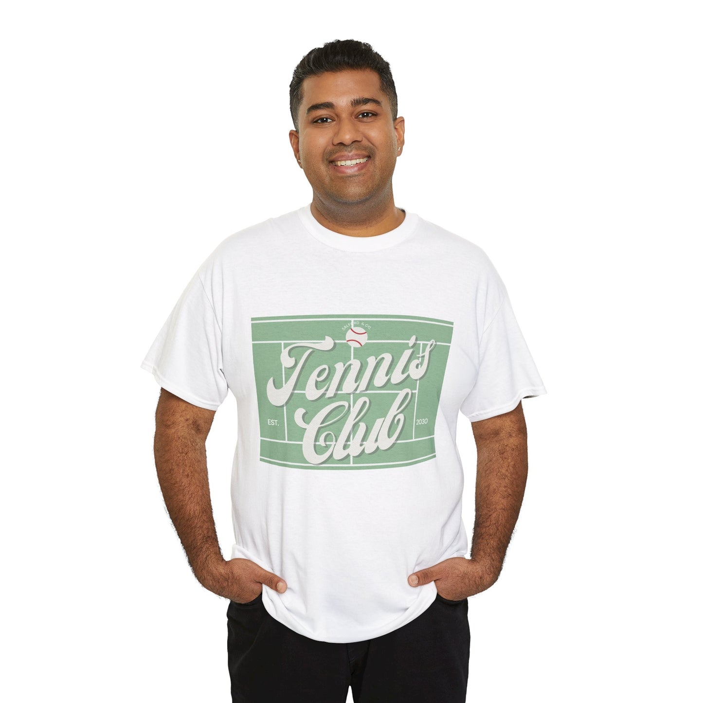 Tennis Print Tee – Unisex Cotton T-Shirt for Sports Lovers - Wolf Aura Co