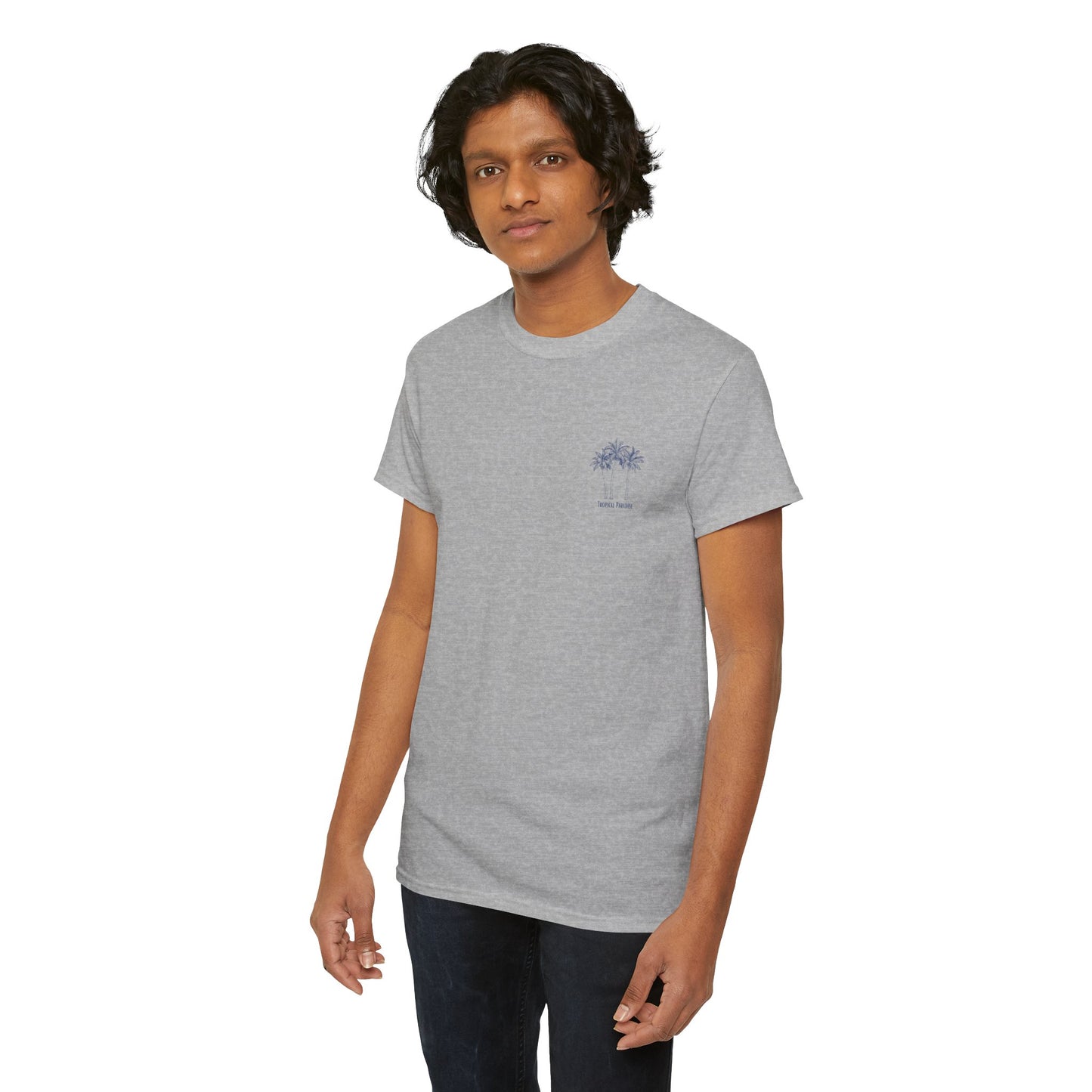 Palm Tree Print Cotton T-Shirt – Casual Summer Tee, Beachwear, Tropical Graphic Shirt, Everyday Comfort - Wolf Aura Co