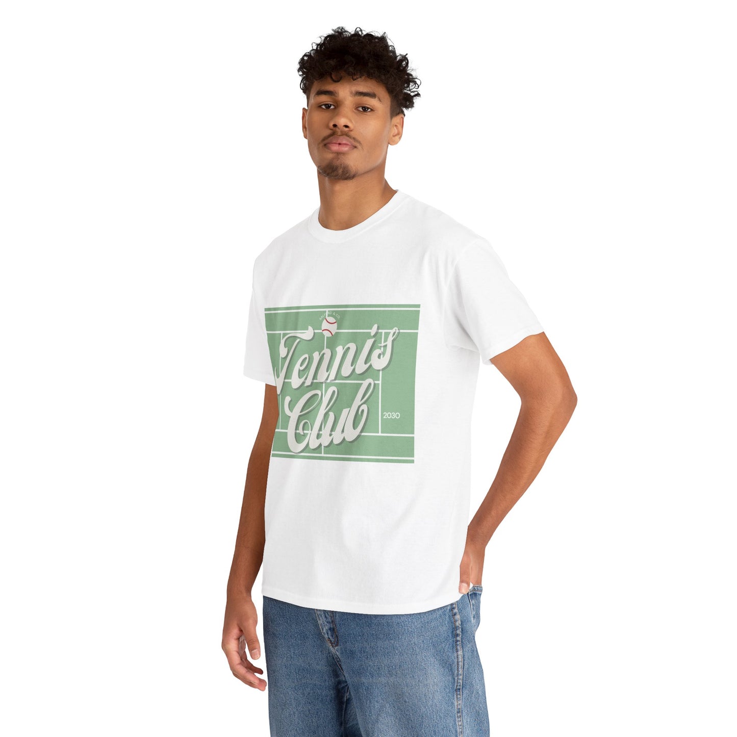 Tennis Print Tee - Unisex Cotton Tshirt for Sports Lovers