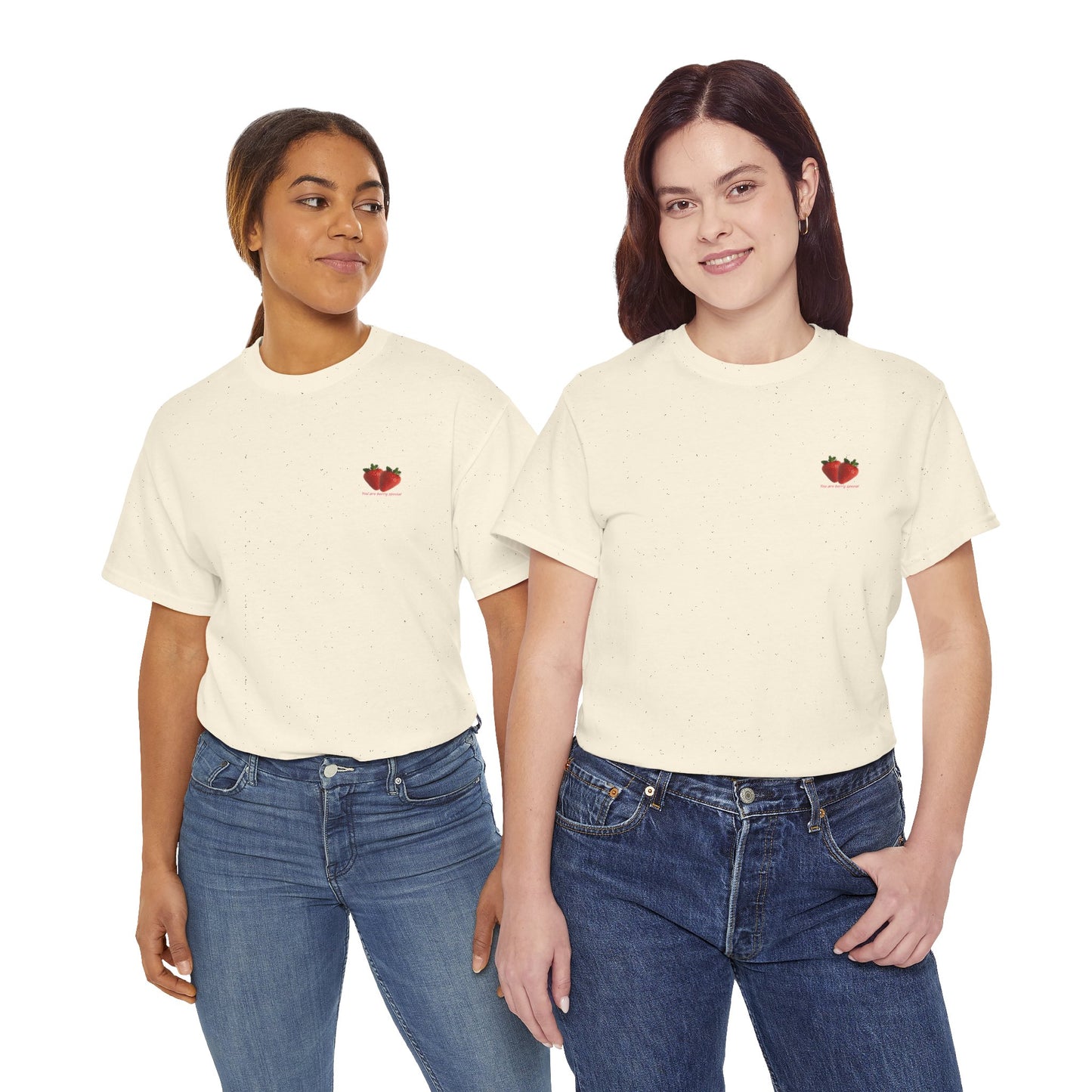 Strawberry Print Casual T-Shirt | Cute Graphic Tee, Everyday Comfort, Fruit-Inspired Fashion - Wolf Aura Co