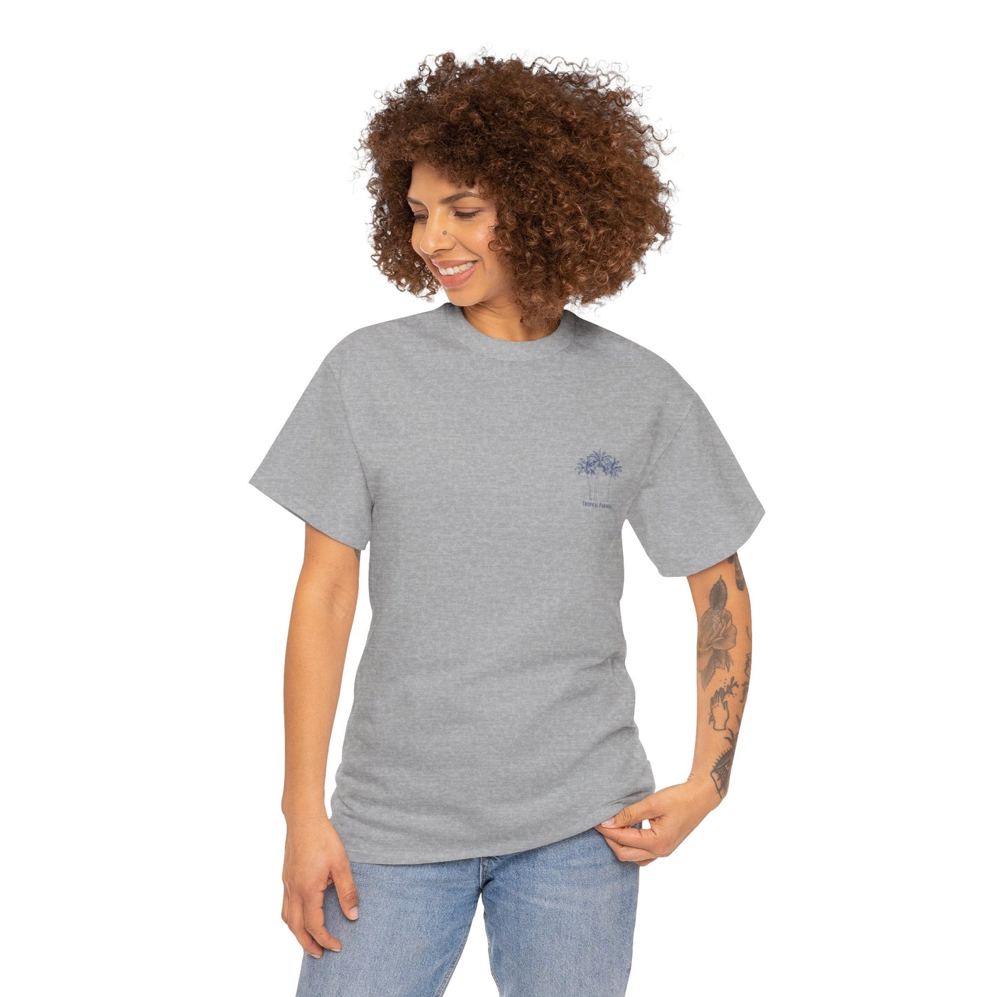 Palm Tree Print Cotton T-Shirt