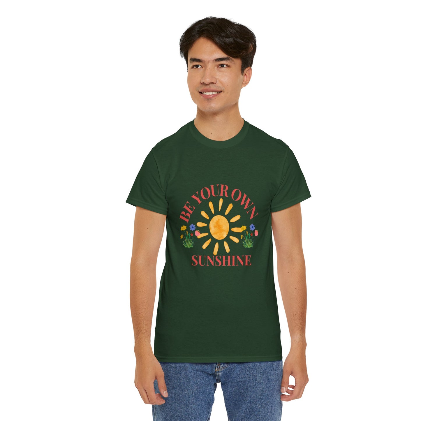 Be Your Own Sunshine Cotton T-Shirt – Positive Graphic Tee, Everyday Casual Wear, Uplifting Gift - Wolf Aura Co