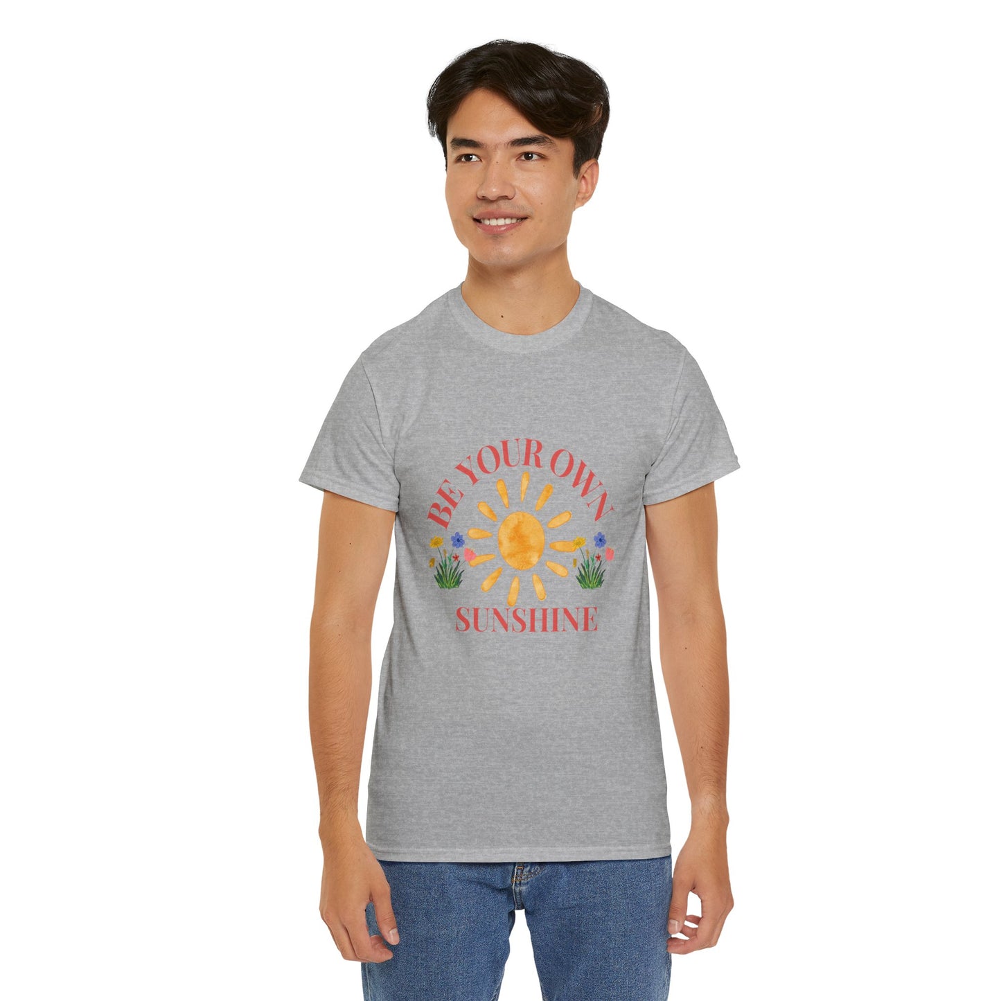 Be Your Own Sunshine Cotton T-Shirt – Positive Graphic Tee, Everyday Casual Wear, Uplifting Gift - Wolf Aura Co