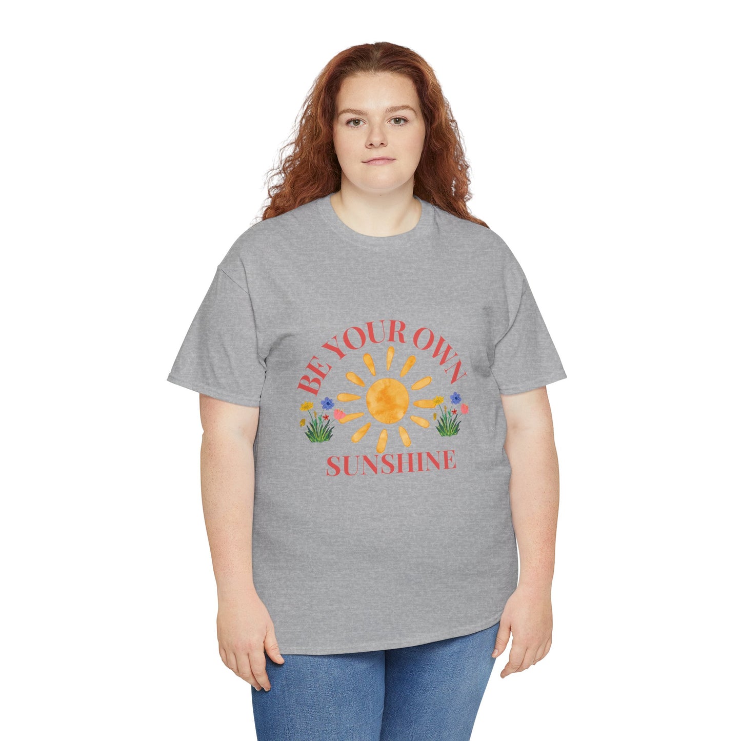 Be Your Own Sunshine Cotton T-Shirt – Positive Graphic Tee, Everyday Casual Wear, Uplifting Gift - Wolf Aura Co