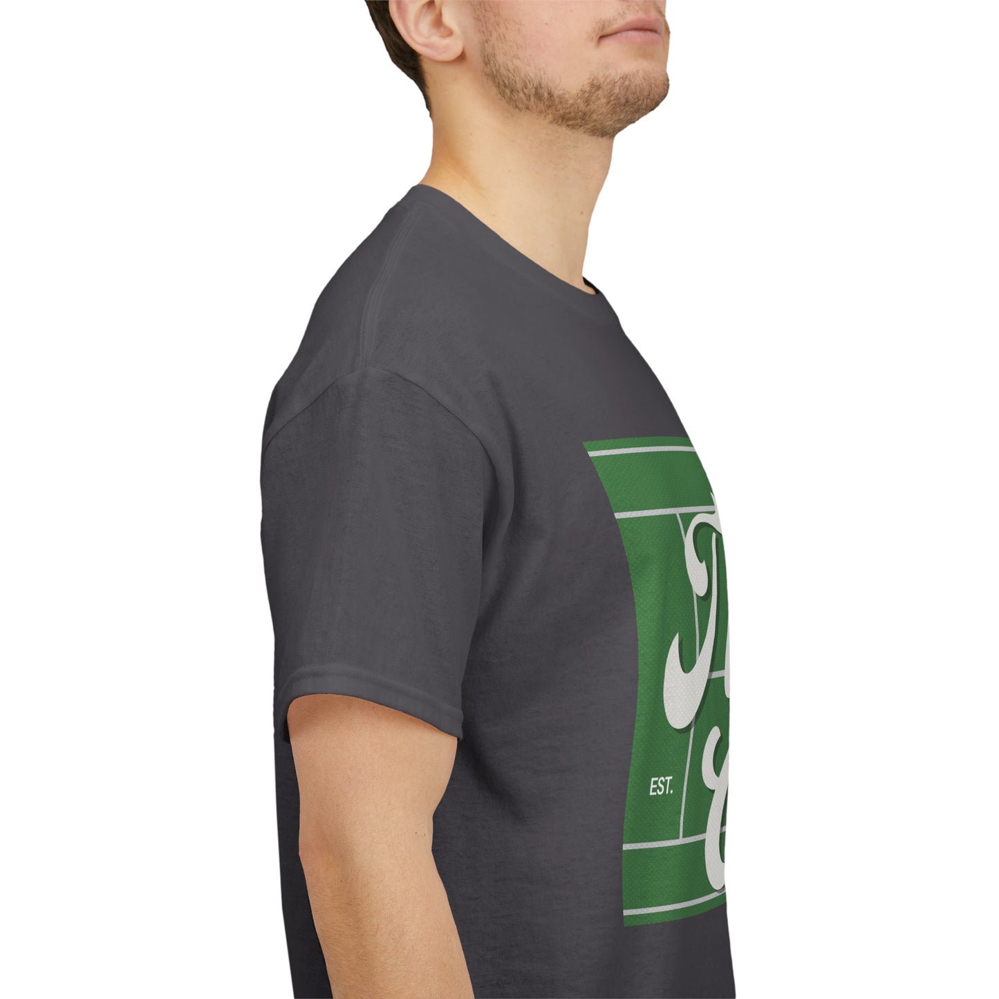 Tennis Print Tee – Unisex Cotton T-Shirt for Sports Lovers - Wolf Aura Co