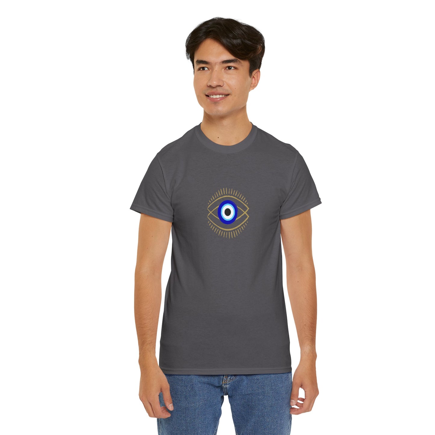 Evil Eye Graphic Tee – Unisex Casual Cotton T-Shirt | Protect Your Energy Shirt, Positive Vibes Apparel, Spiritual Gift - Wolf Aura Co