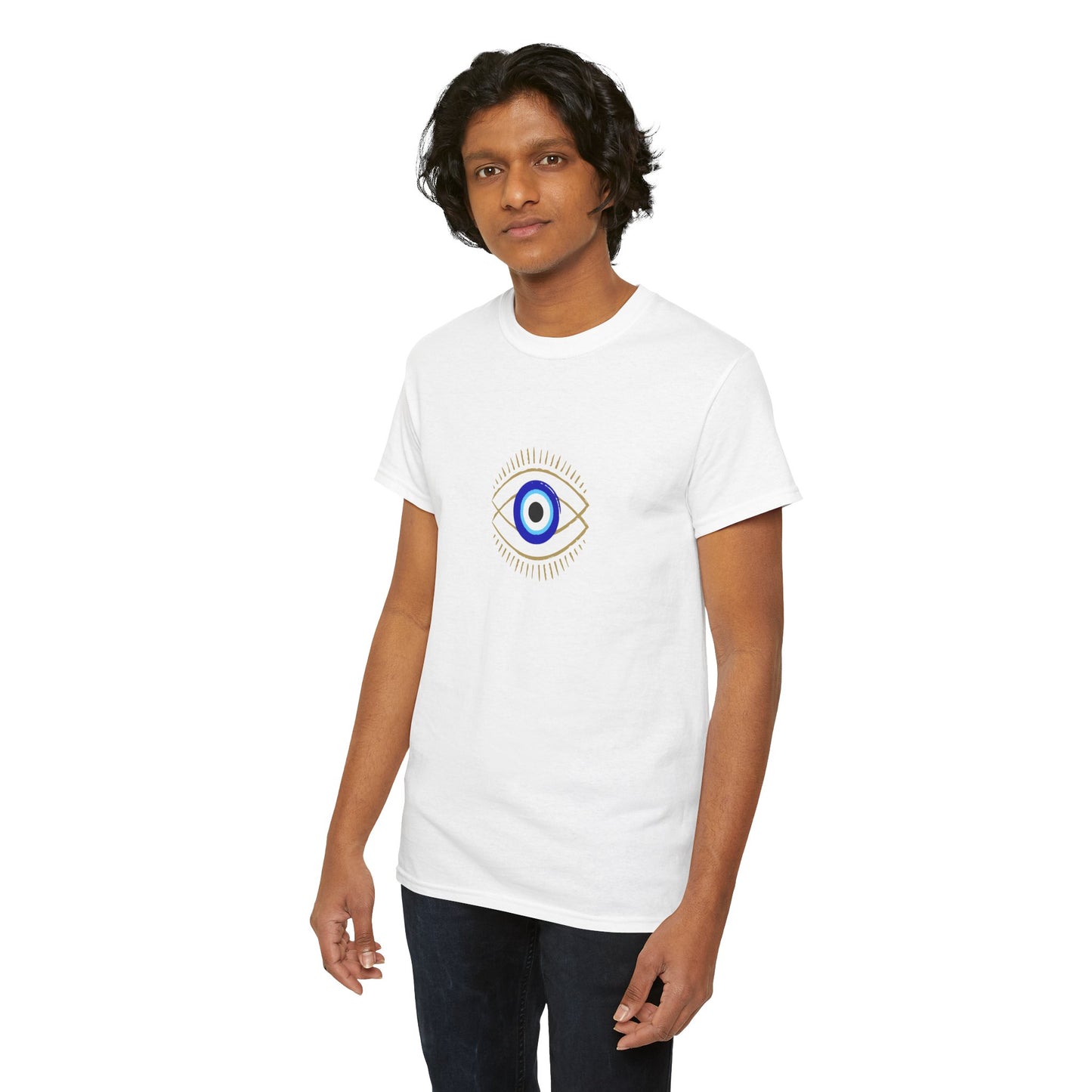 Evil Eye Graphic Tee – Unisex Casual Cotton T-Shirt | Protect Your Energy Shirt, Positive Vibes Apparel, Spiritual Gift - Wolf Aura Co