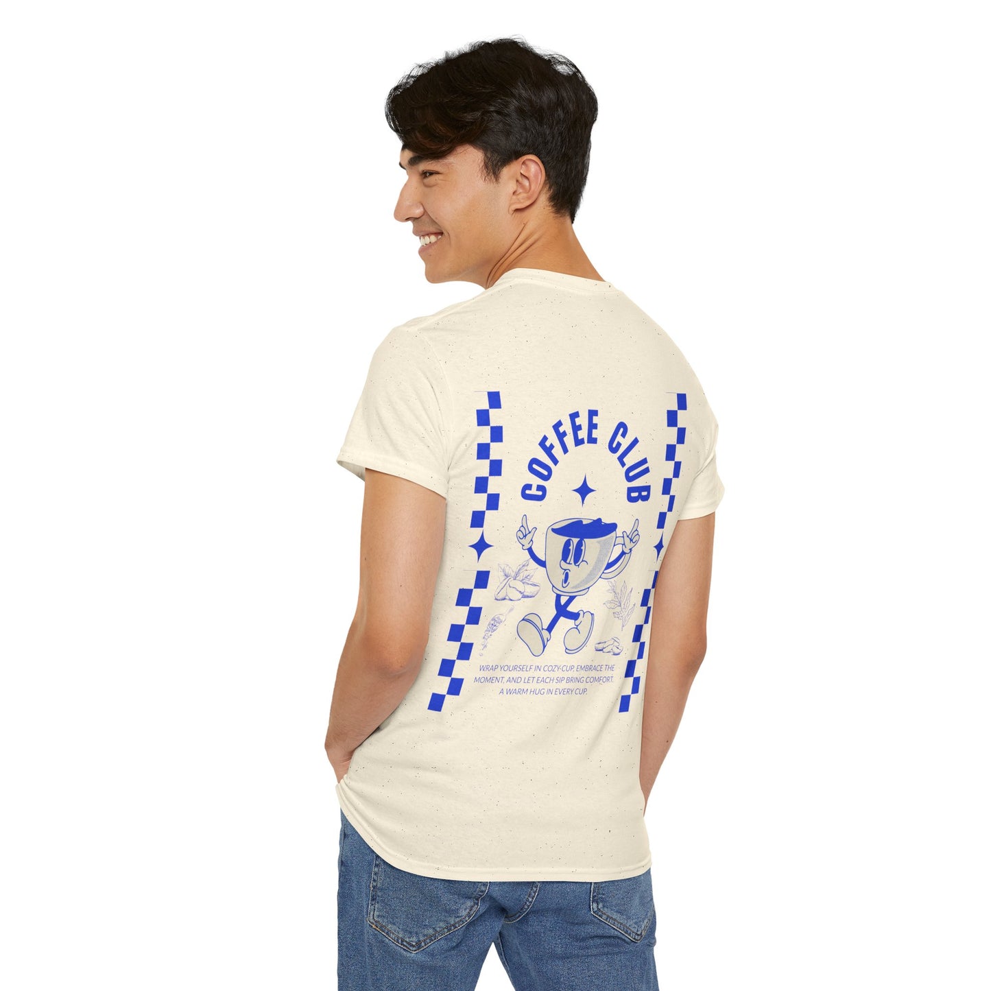 Coffee Club Cotton T-Shirt – Casual Graphic Tee, Coffee Lover Gift, Everyday Comfort - Wolf Aura Co