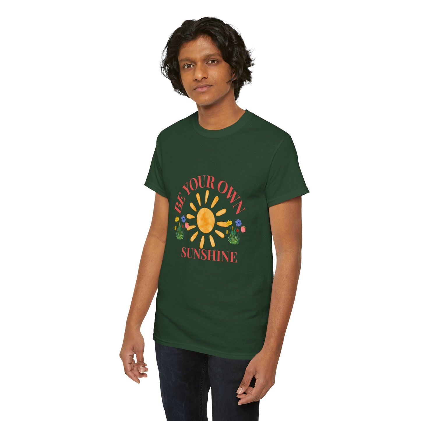 Be Your Own Sunshine Cotton T-Shirt – Positive Graphic Tee, Everyday Casual Wear, Uplifting Gift - Wolf Aura Co