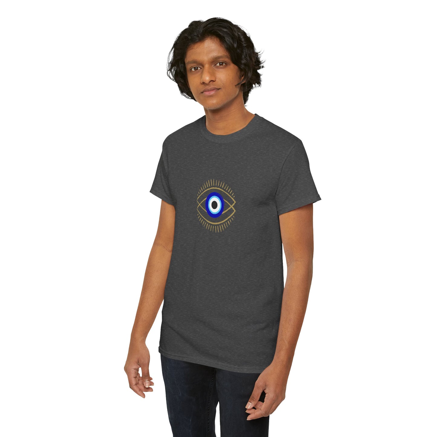 Evil Eye Graphic Tee – Unisex Casual Cotton T-Shirt | Protect Your Energy Shirt, Positive Vibes Apparel, Spiritual Gift - Wolf Aura Co