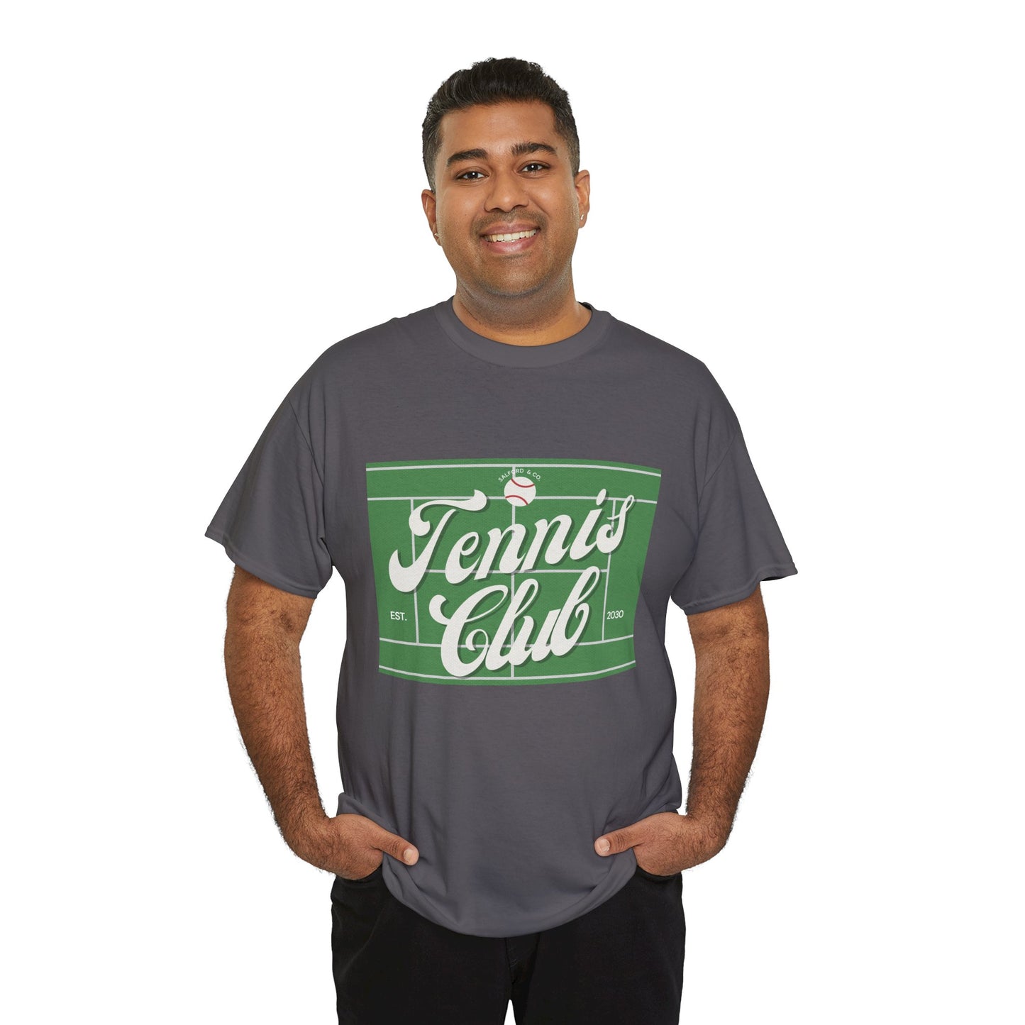 Tennis Print Tee – Unisex Cotton T-Shirt for Sports Lovers - Wolf Aura Co