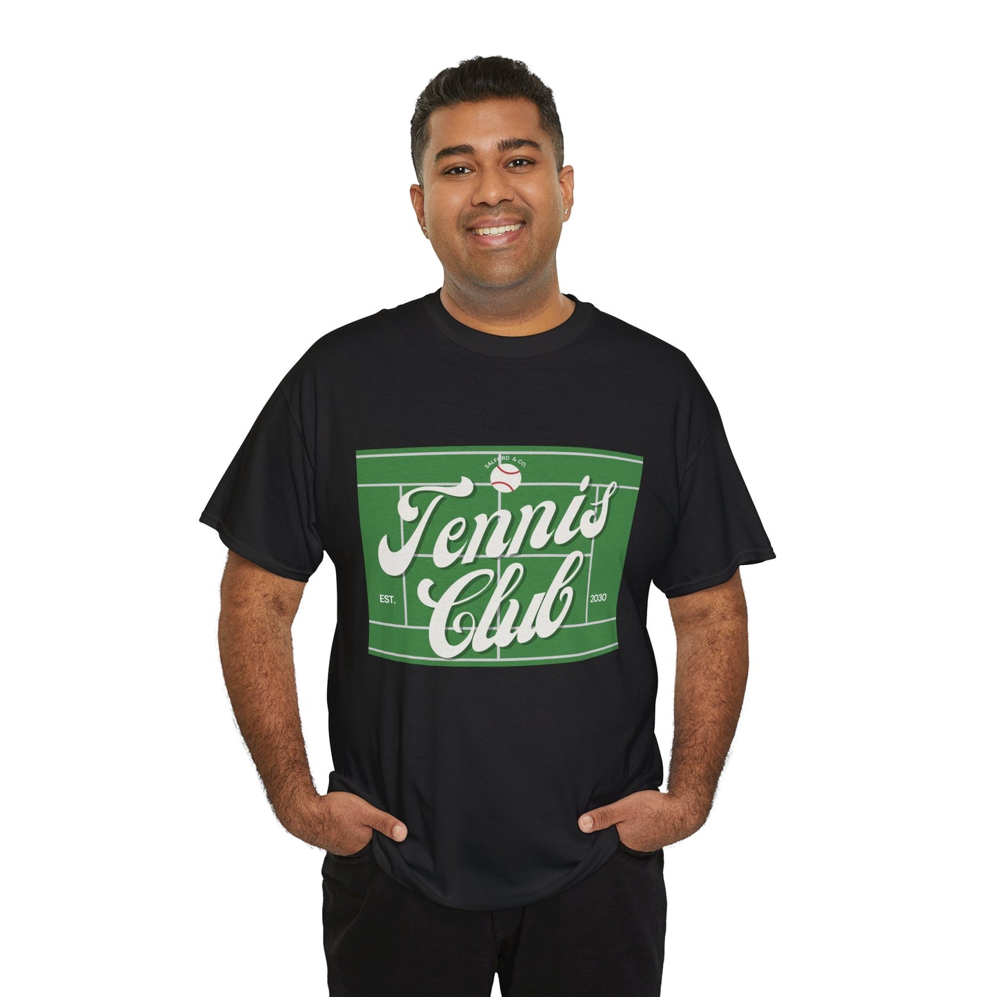 Tennis Print Tee – Unisex Cotton T-Shirt for Sports Lovers - Wolf Aura Co