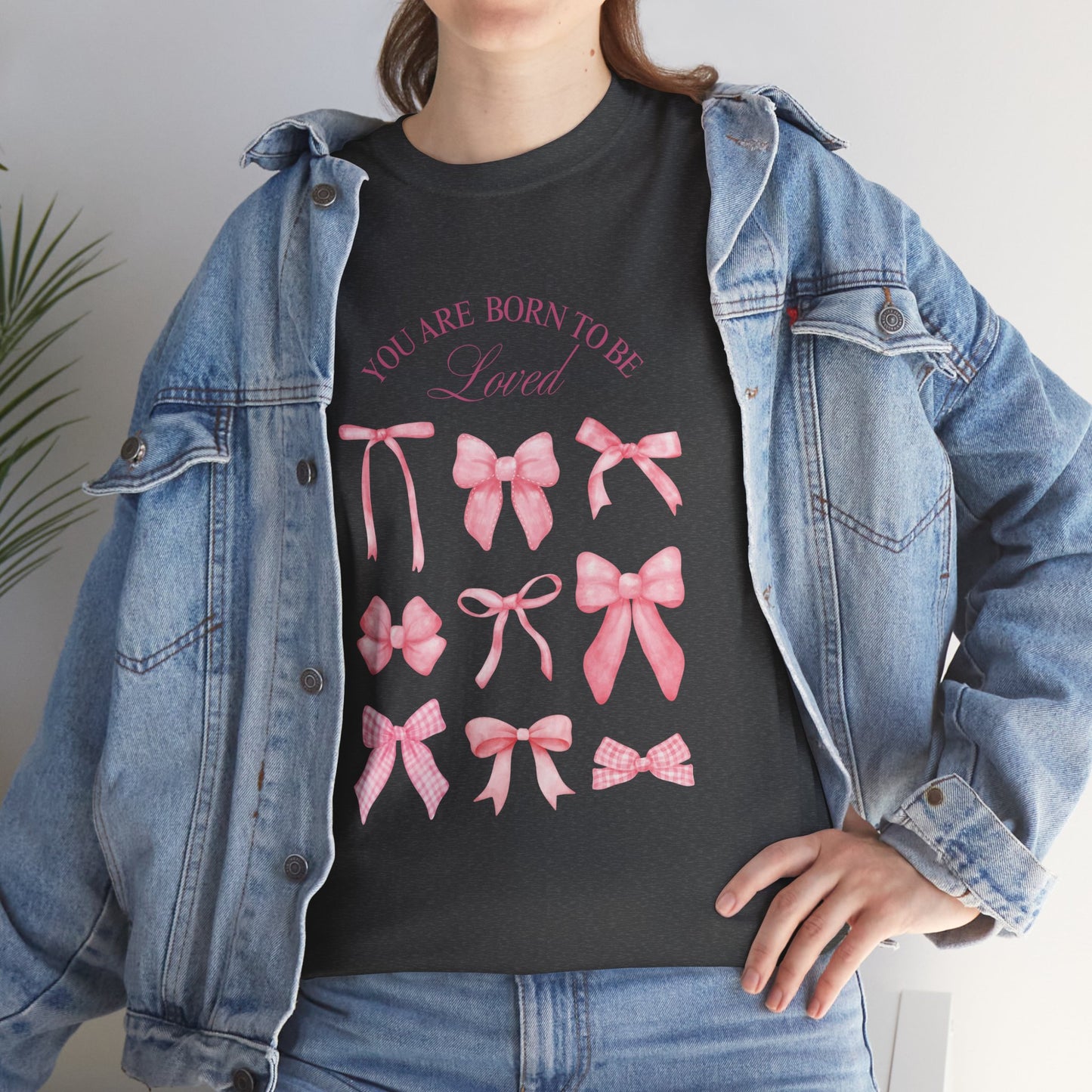Cute Bow Cotton T-Shirt – Casual Graphic Tee, Everyday Comfort, Gift for Her - Wolf Aura Co