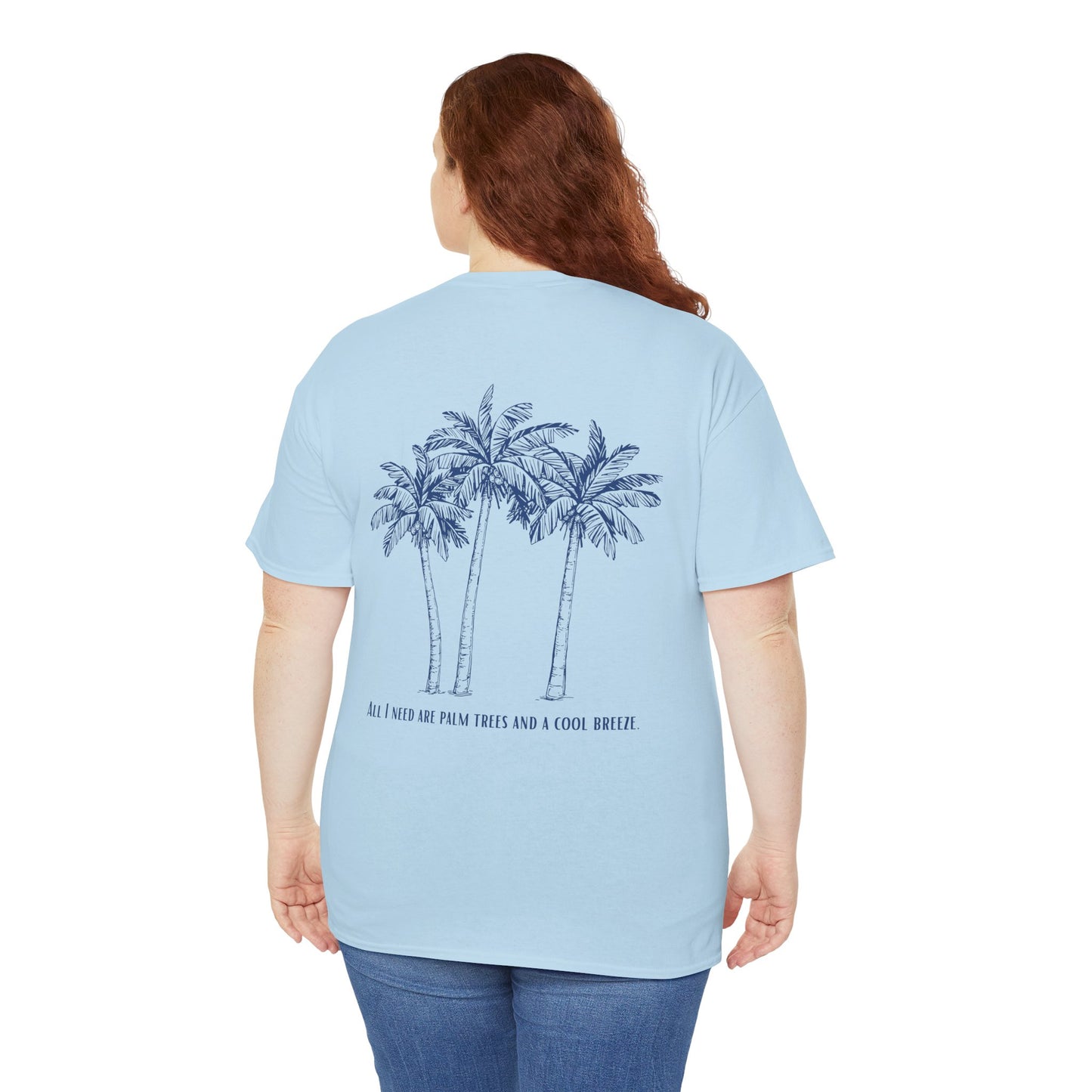 Palm Tree Print Cotton T-Shirt – Casual Summer Tee, Beachwear, Tropical Graphic Shirt, Everyday Comfort - Wolf Aura Co