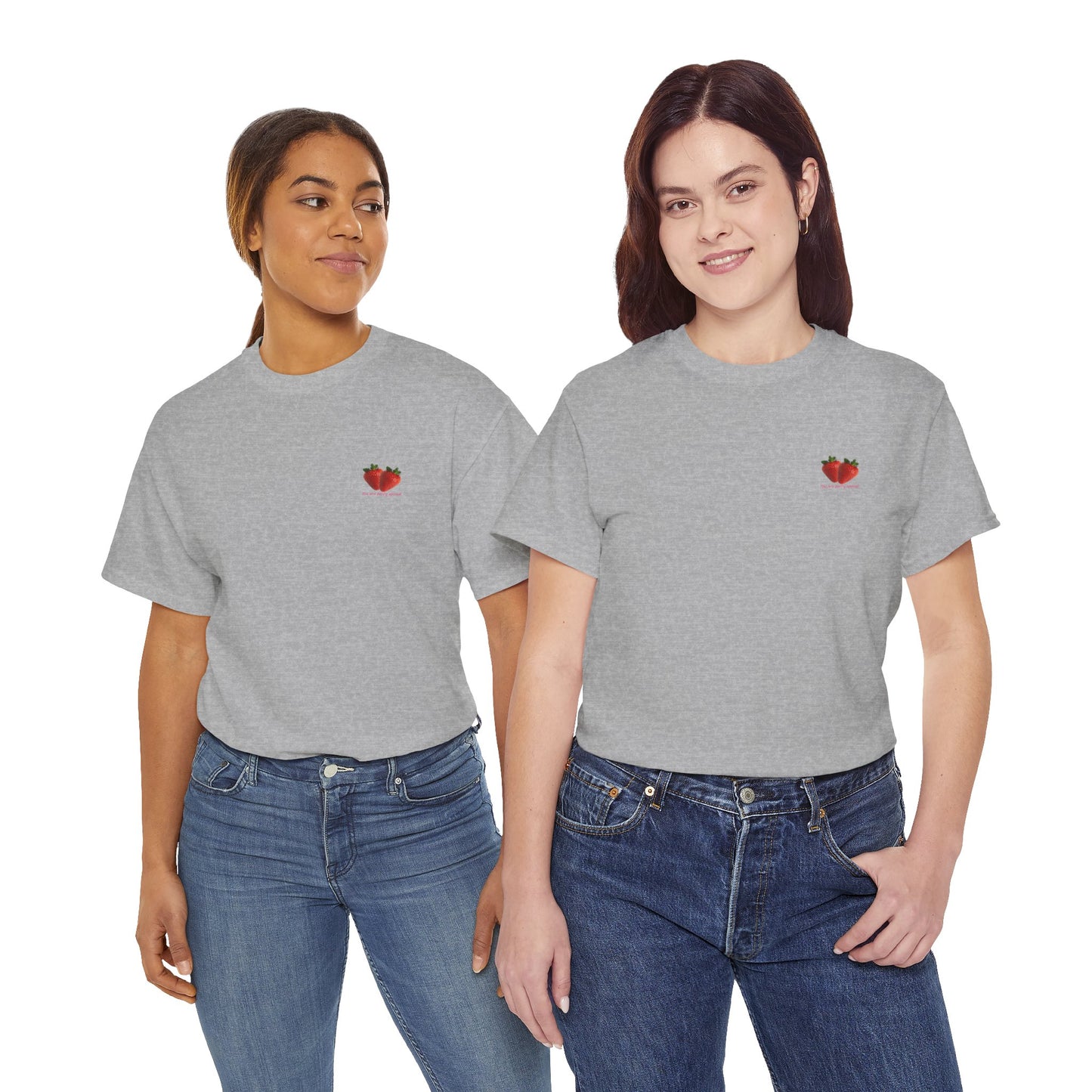 Strawberry Print Casual T-Shirt | Cute Graphic Tee, Everyday Comfort, Fruit-Inspired Fashion - Wolf Aura Co